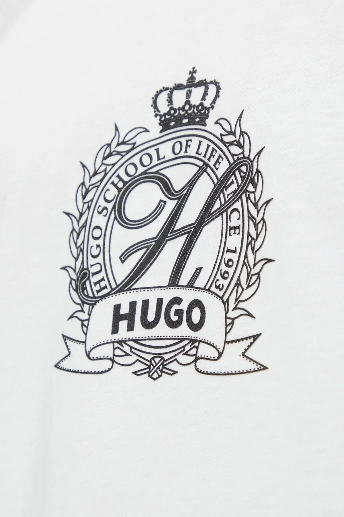Hugo % 100 Pamuk Logolu Regular Fit Bisiklet Yaka Erkek T Shirt 50538246 100 BEYAZ - 5