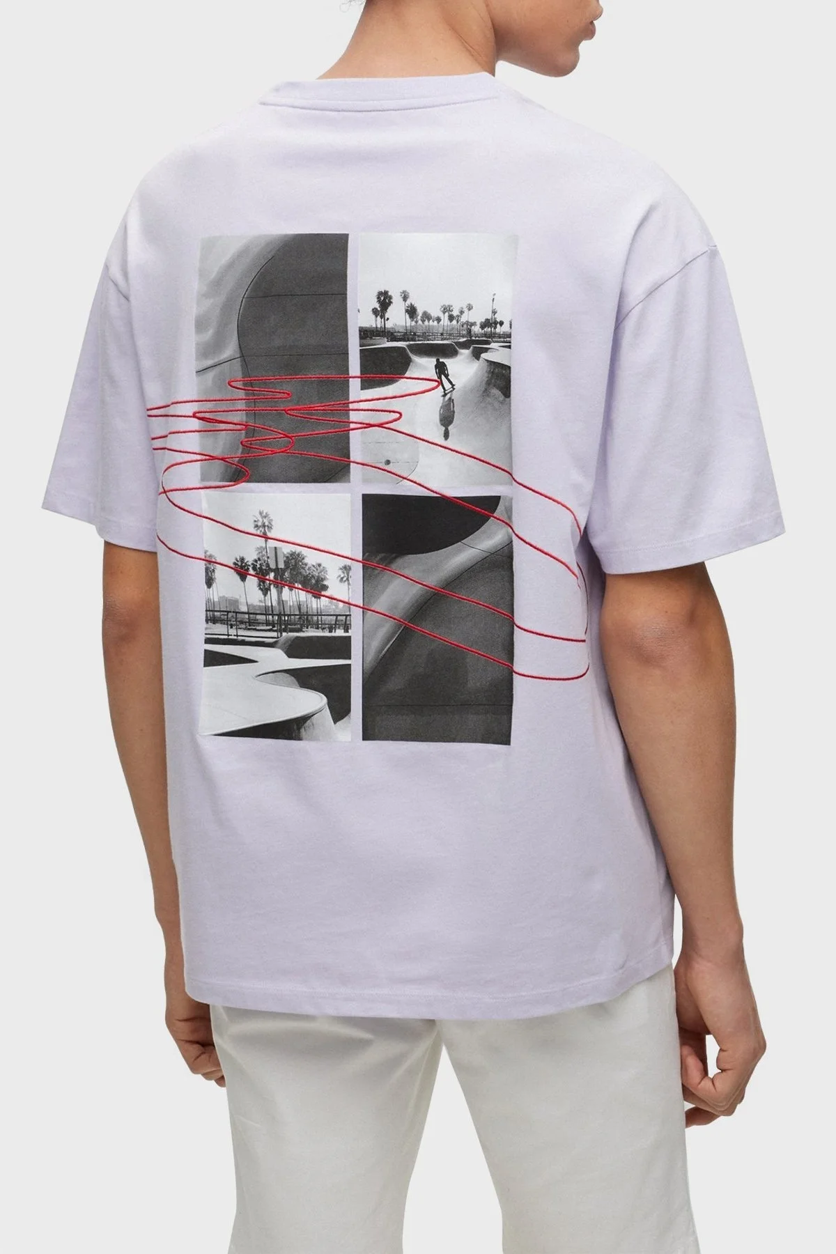 Hugo % 100 Pamuk Oversize Fit Bisiklet Yaka Erkek T Shirt 50491813 535 BEYAZ - 2