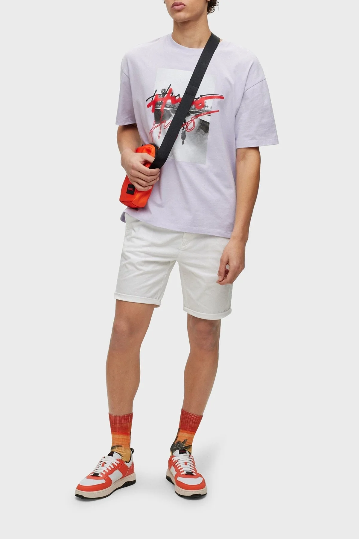 Hugo % 100 Pamuk Oversize Fit Bisiklet Yaka Erkek T Shirt 50491813 535 BEYAZ - 3