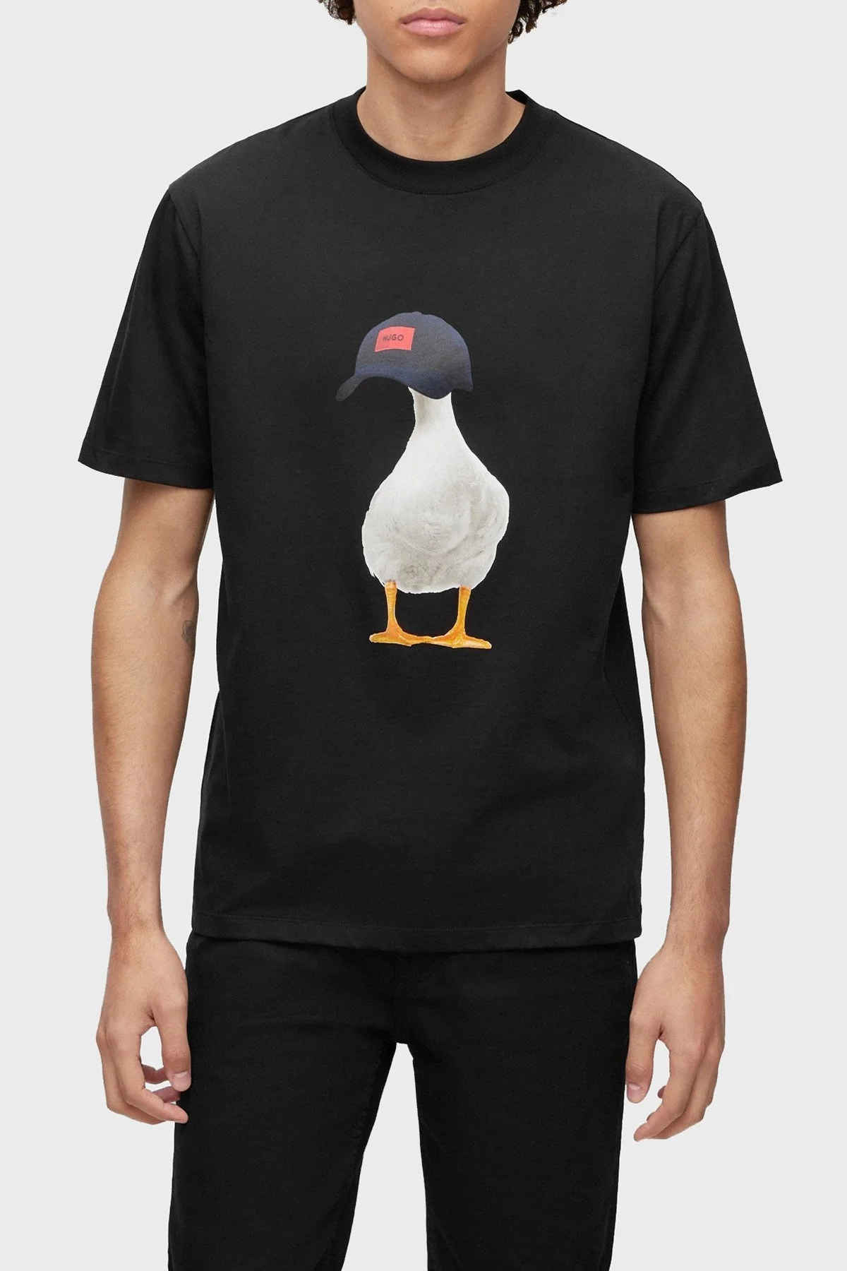 Hugo % 100 Pamuk Regular Fit Bisiklet Yaka Erkek T Shirt 50491811 001 SİYAH - 1