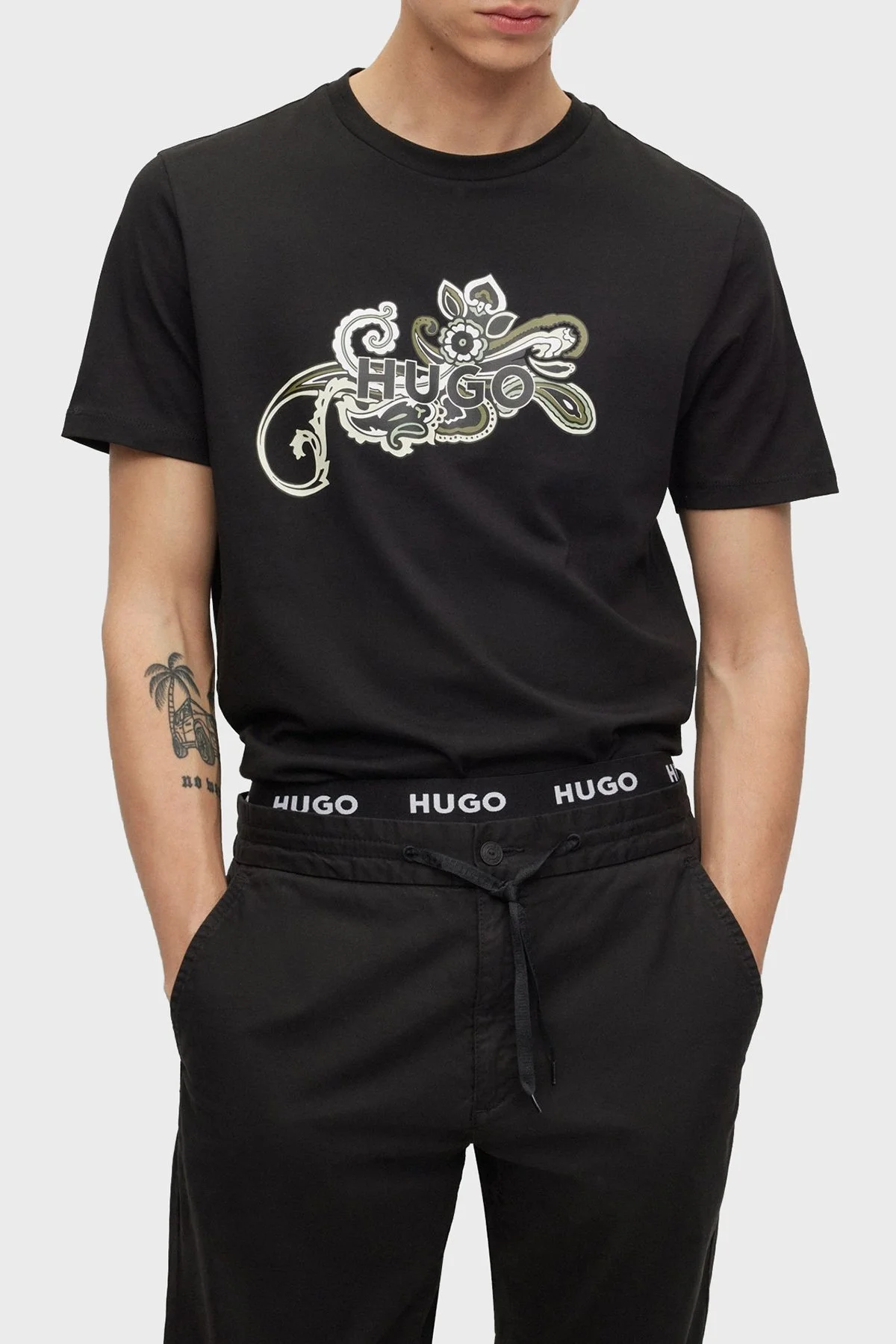 Hugo % 100 Pamuk Regular Fit Bisiklet Yaka Erkek T Shirt 50493021 001 SİYAH - 1