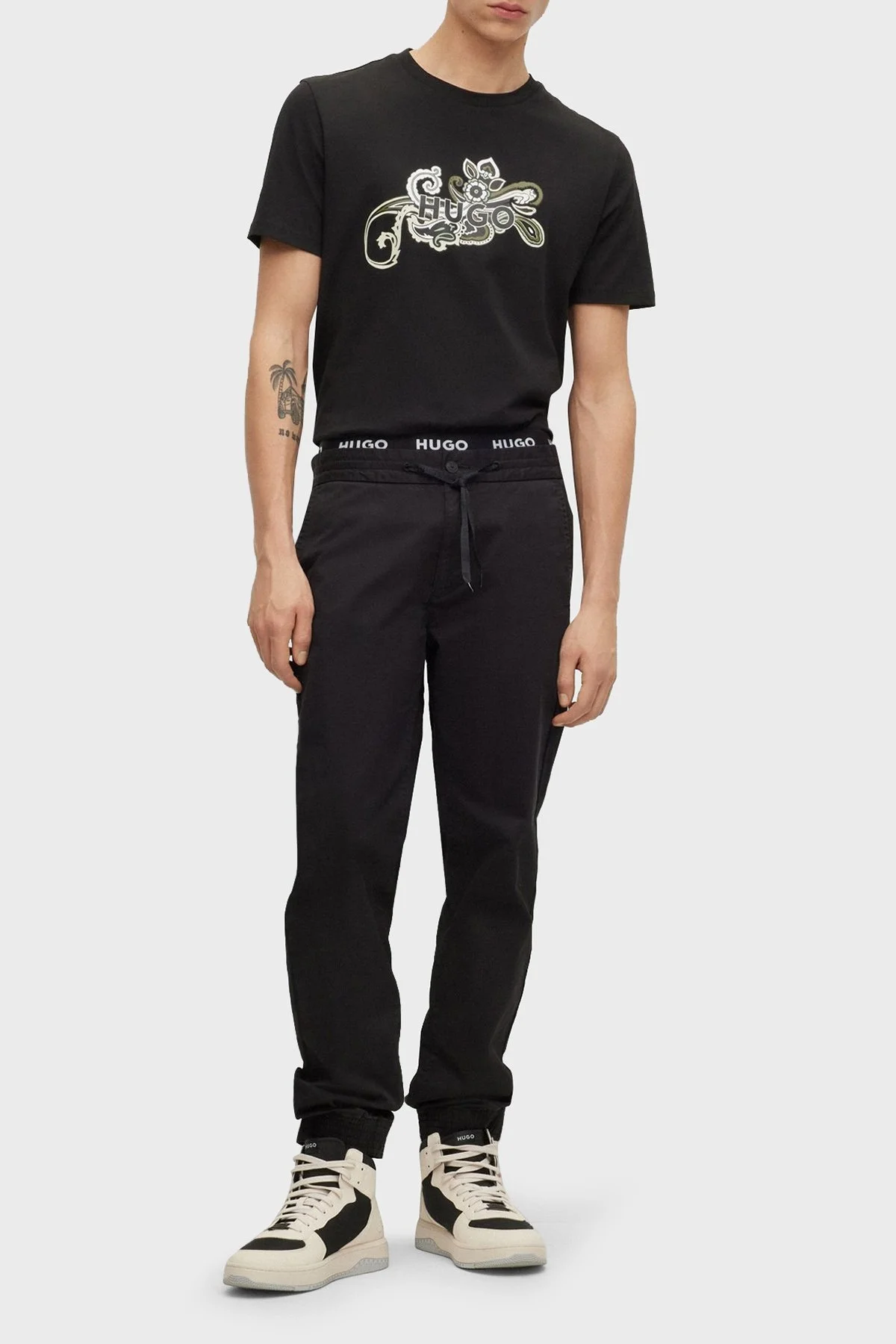 Hugo % 100 Pamuk Regular Fit Bisiklet Yaka Erkek T Shirt 50493021 001 SİYAH - 3