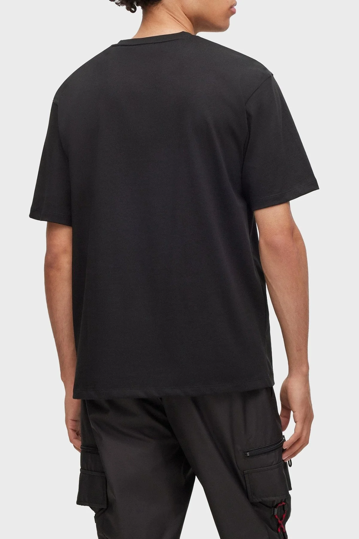 Hugo % 100 Pamuk Relaxed Fit Bisiklet Yaka Erkek T Shirt 50494565 001 SİYAH - 2