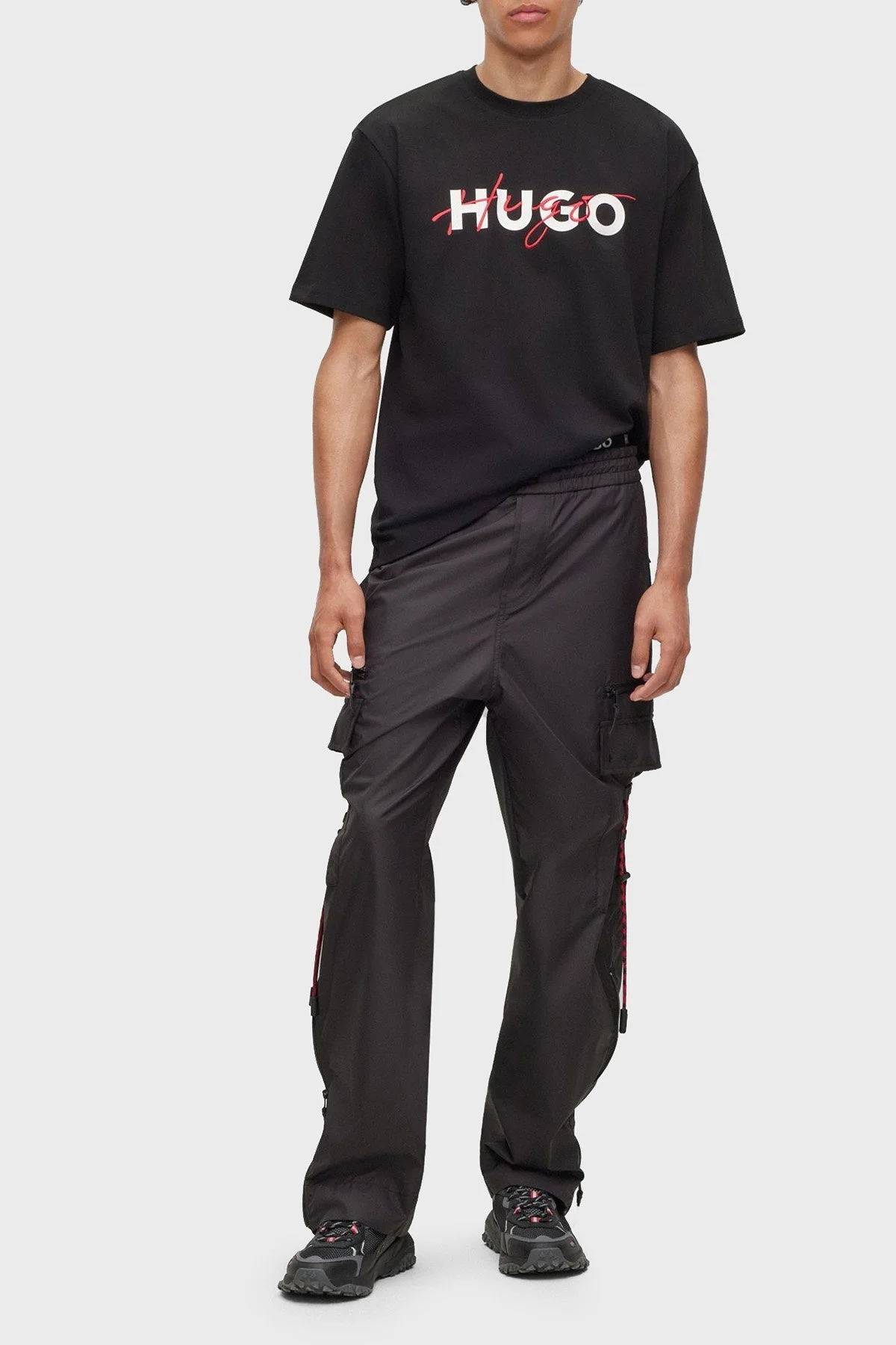 Hugo % 100 Pamuk Relaxed Fit Bisiklet Yaka Erkek T Shirt 50494565 001 SİYAH - 3