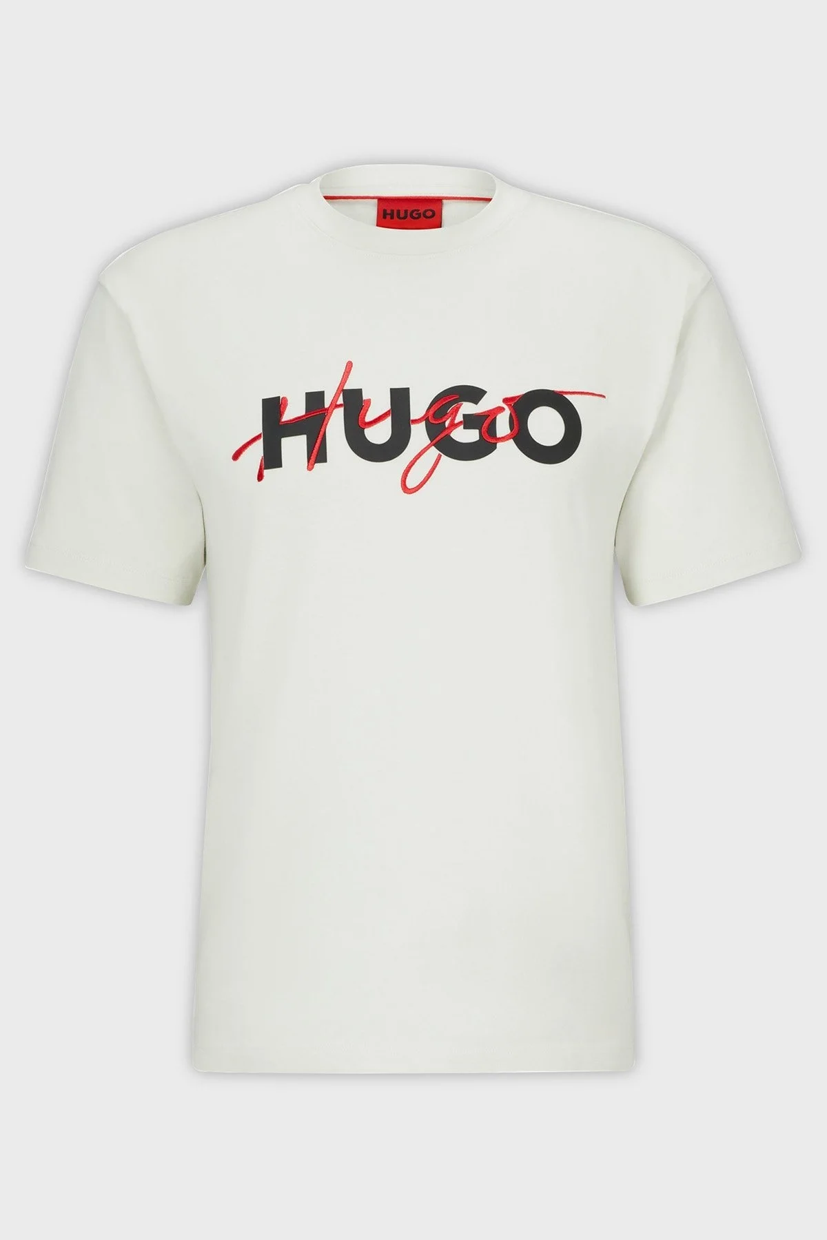 Hugo % 100 Pamuk Relaxed Fit Bisiklet Yaka Erkek T Shirt 50494565 333 EKRU - 5
