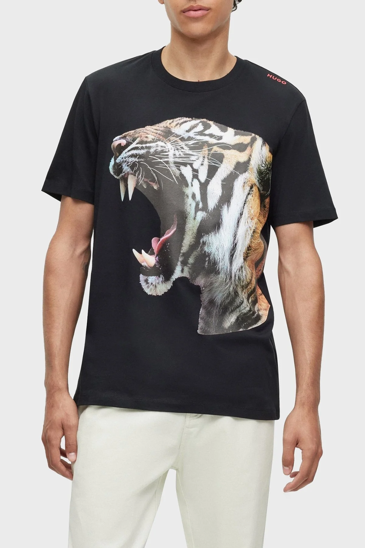 Hugo % 100 Pamuk Regular Fit Bisiklet Yaka Erkek T Shirt 50494577 001 SİYAH - 1