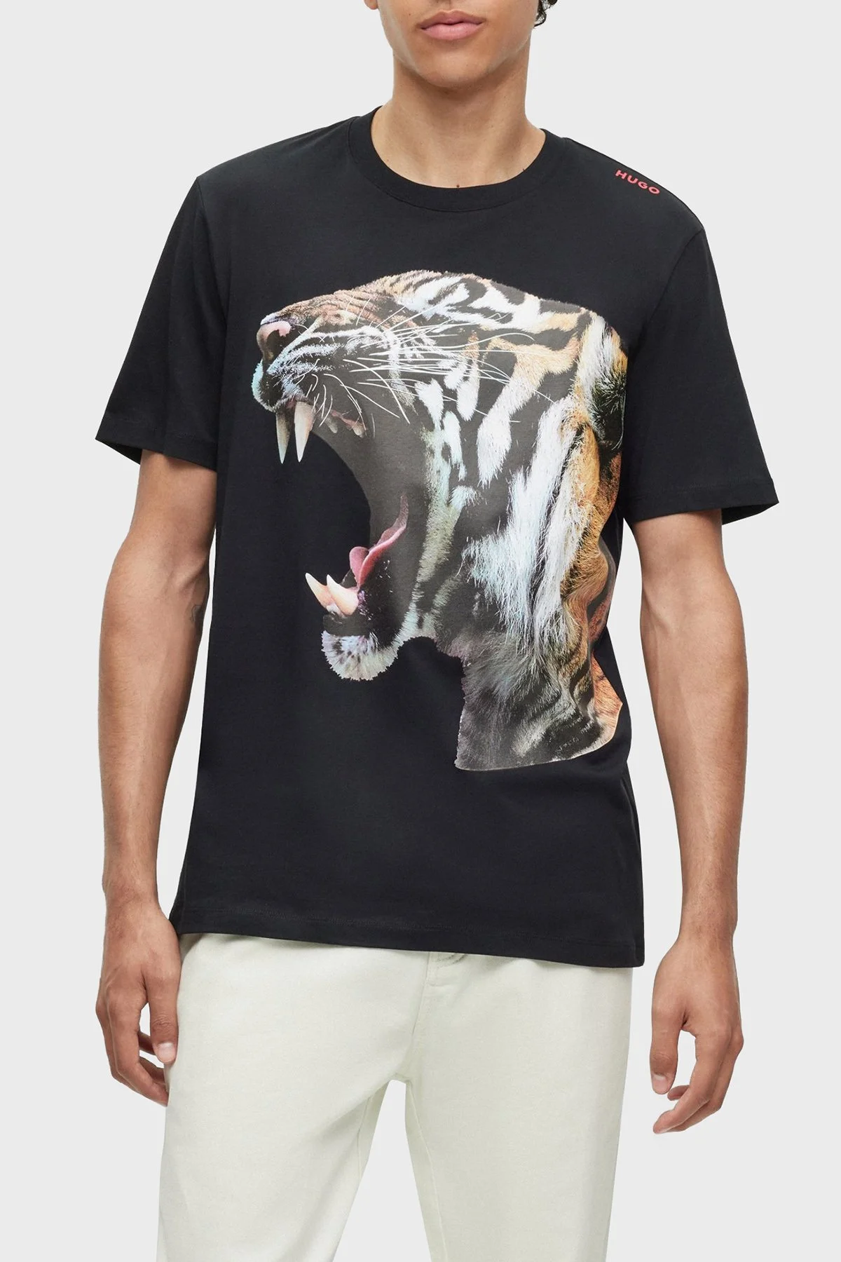 Hugo % 100 Pamuk Regular Fit Bisiklet Yaka Erkek T Shirt 50494577 001 SİYAH - 1