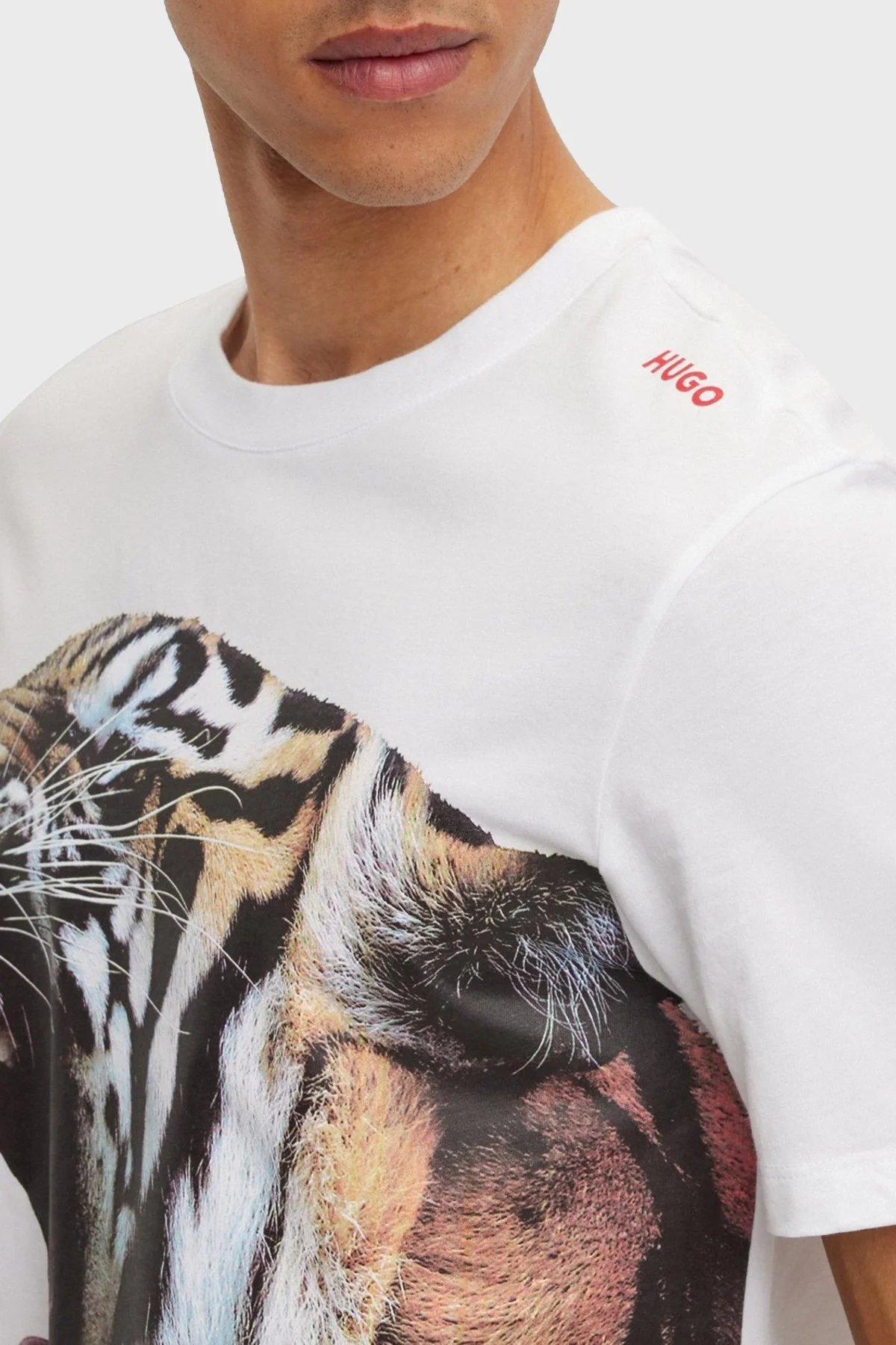 Hugo % 100 Pamuk Regular Fit Bisiklet Yaka Erkek T Shirt 50494577 100 BEYAZ - 4