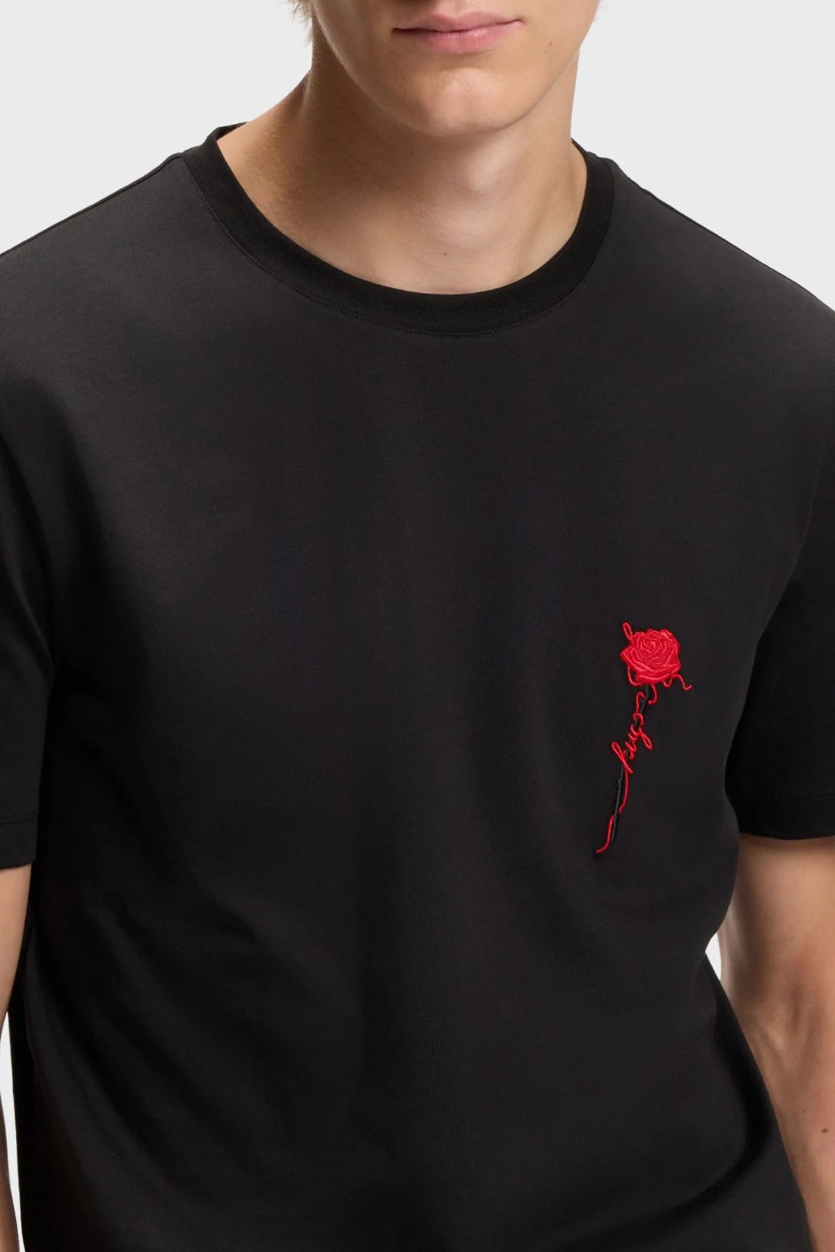 Hugo % 100 Pamuk Regular Fit Bisiklet Yaka Erkek T Shirt 50574447 001 Siyah - 4