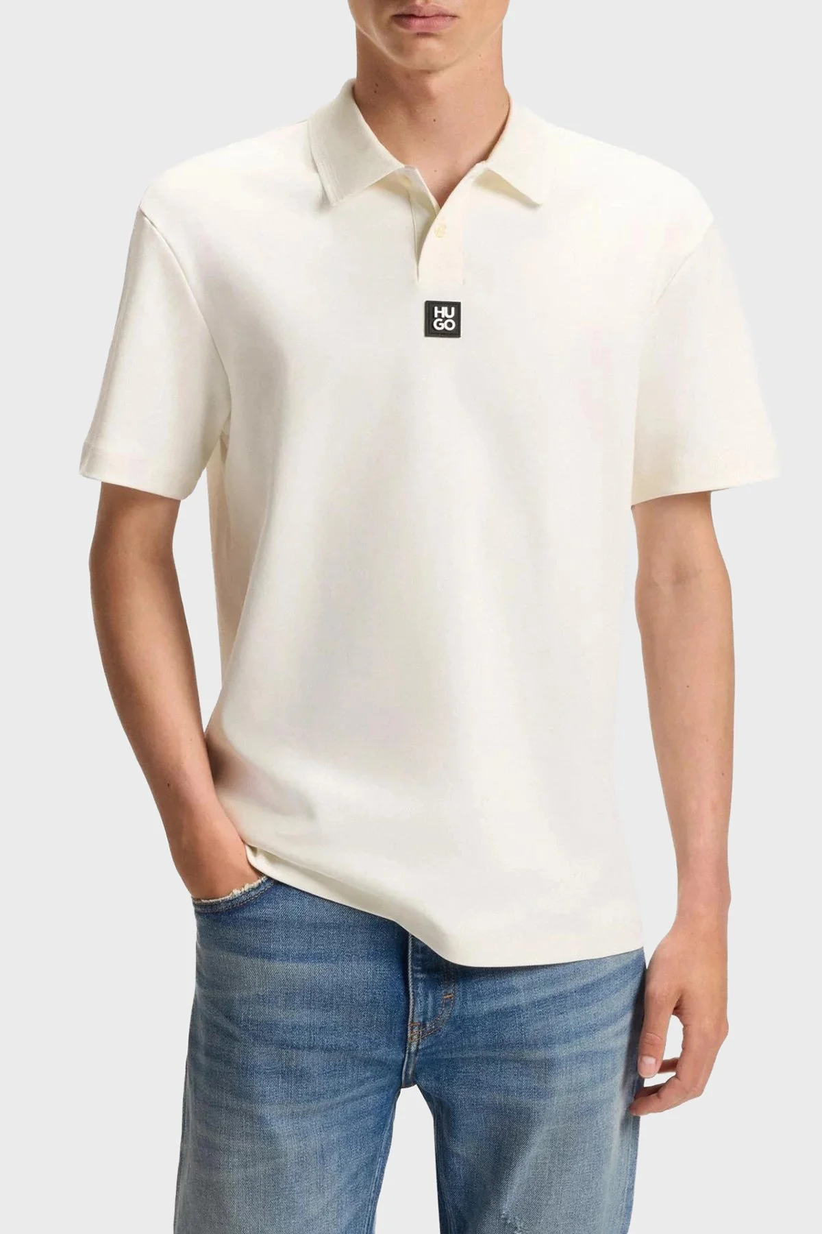 Hugo % 100 Pamuk Regular Fit Düğmeli Erkek Polo 50517638 103 BEYAZ - 1