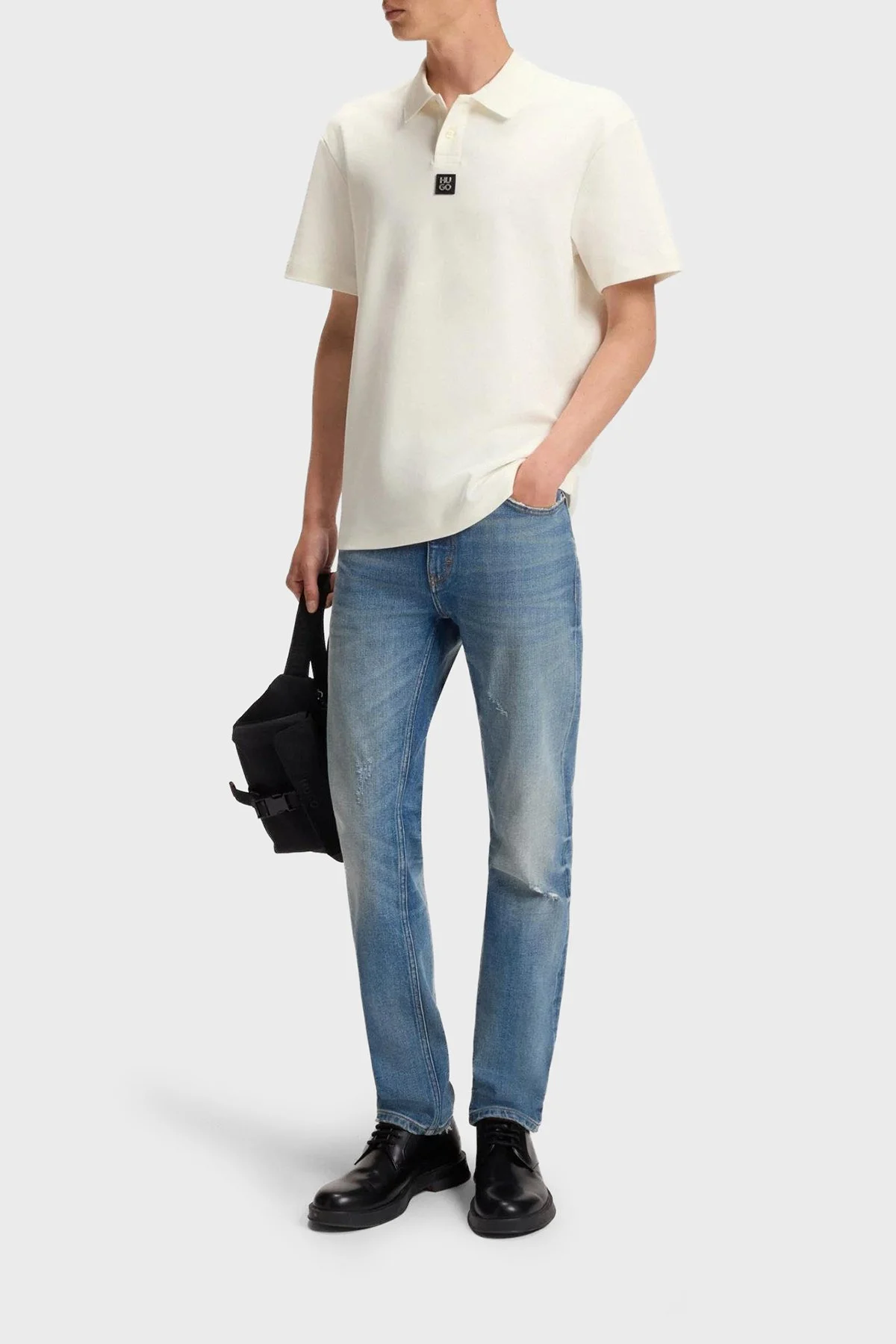 Hugo % 100 Pamuk Regular Fit Düğmeli Erkek Polo 50517638 103 BEYAZ - 2