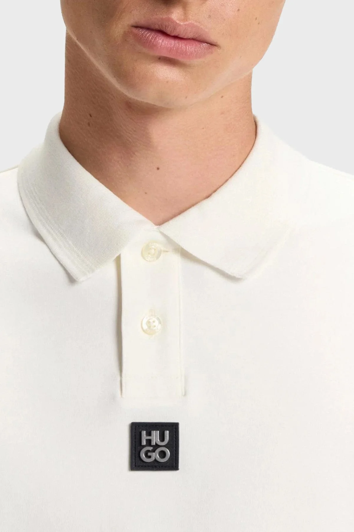 Hugo % 100 Pamuk Regular Fit Düğmeli Erkek Polo 50517638 103 BEYAZ - 5
