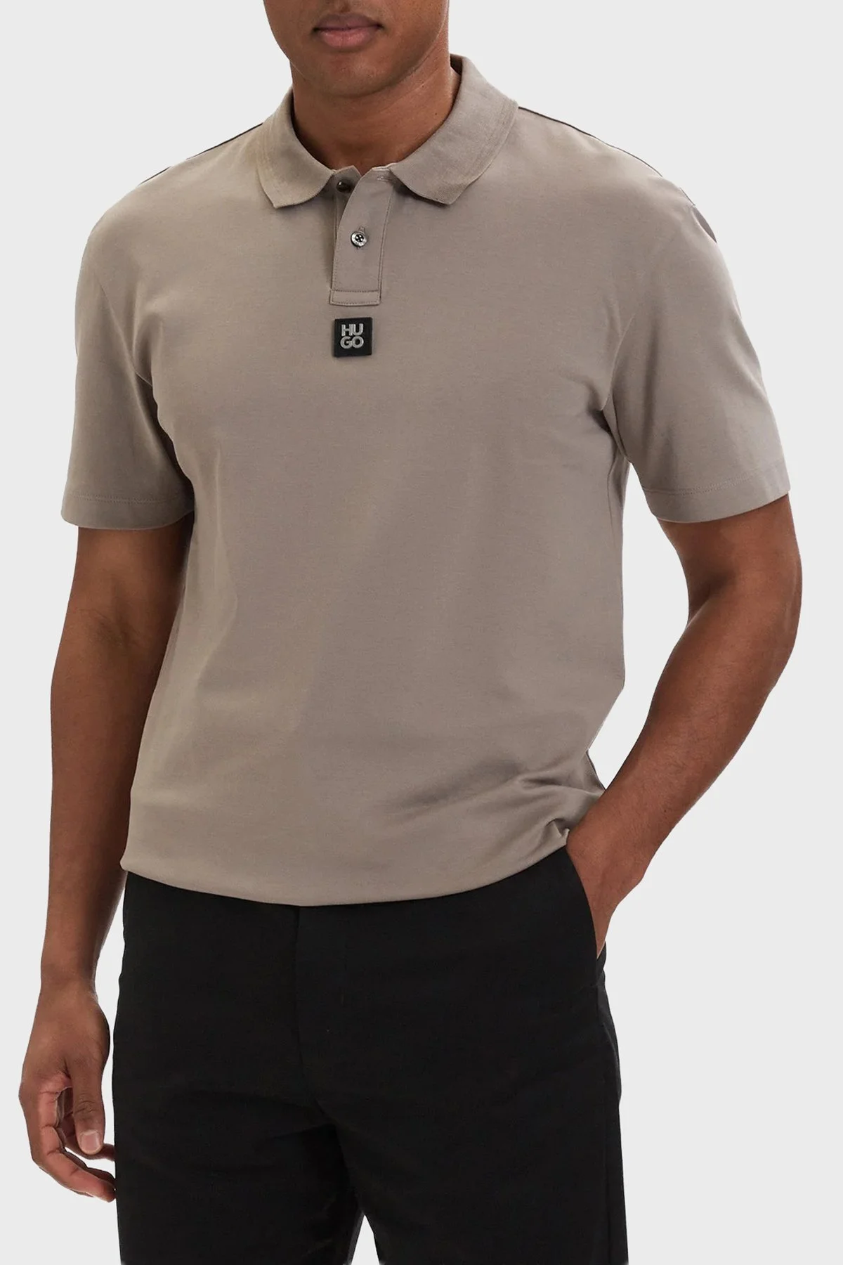 Hugo % 100 Pamuk Regular Fit Düğmeli Erkek Polo 50517638 237 GRİ - 1
