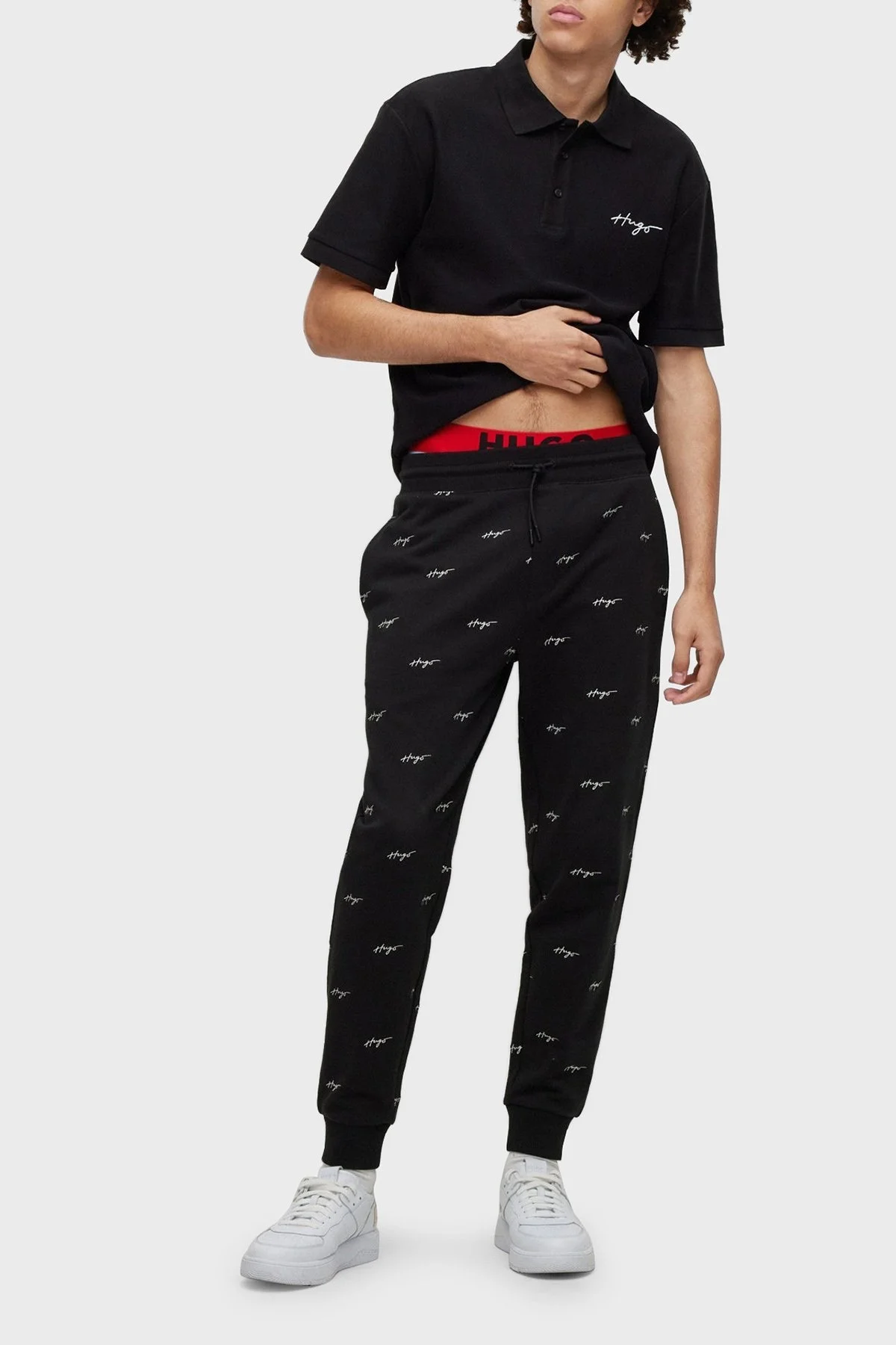 Hugo % 100 Pamuk Regular Fit Düğmeli Erkek Polo T Shirt 50488854 001 SİYAH - 3