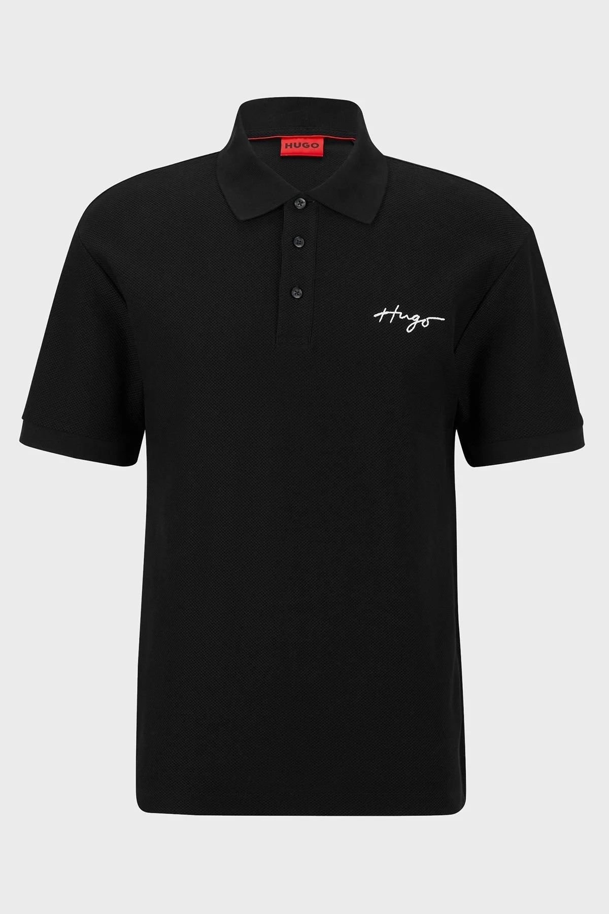 Hugo % 100 Pamuk Regular Fit Düğmeli Erkek Polo T Shirt 50488854 001 SİYAH - 5