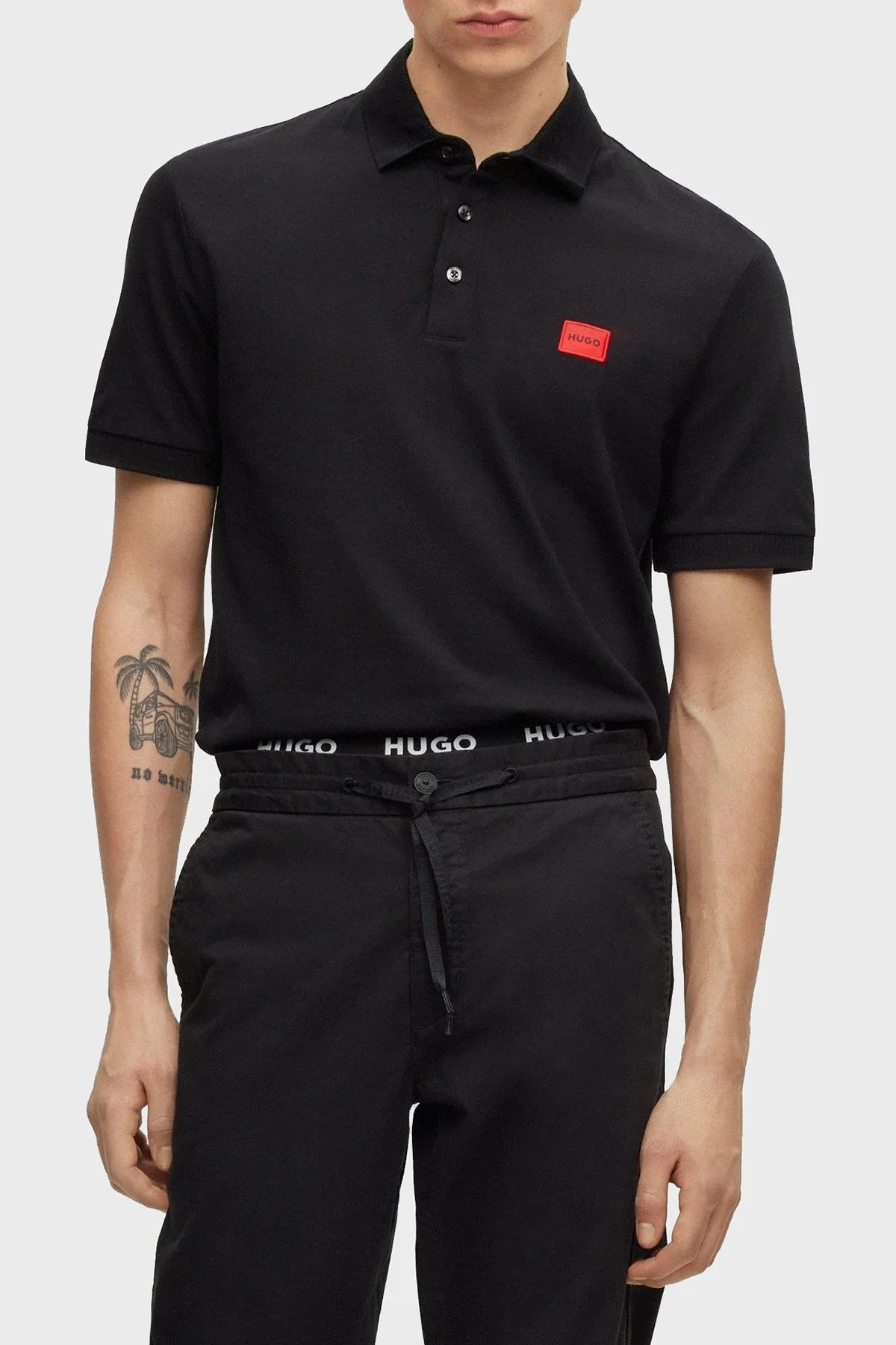 Hugo % 100 Pamuk Regular Fit Düğmeli Erkek Polo Yaka T Shirt 50490770 001 SİYAH - 1