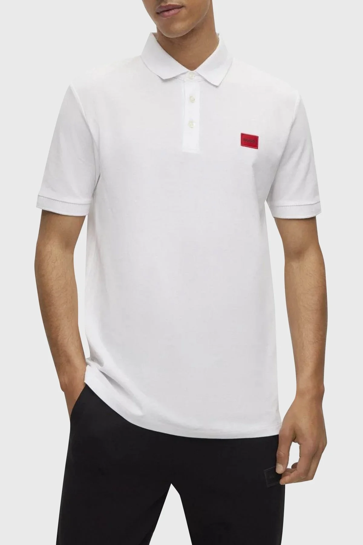 Hugo % 100 Pamuk Regular Fit Düğmeli Erkek Polo Yaka T Shirt 50490770 100 BEYAZ - 1