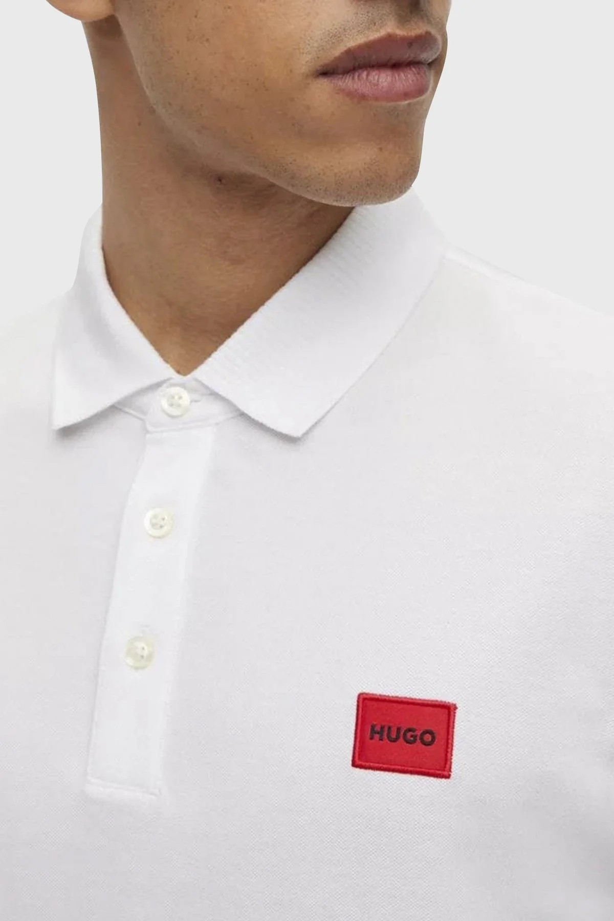 Hugo % 100 Pamuk Regular Fit Düğmeli Erkek Polo Yaka T Shirt 50490770 100 BEYAZ - 2