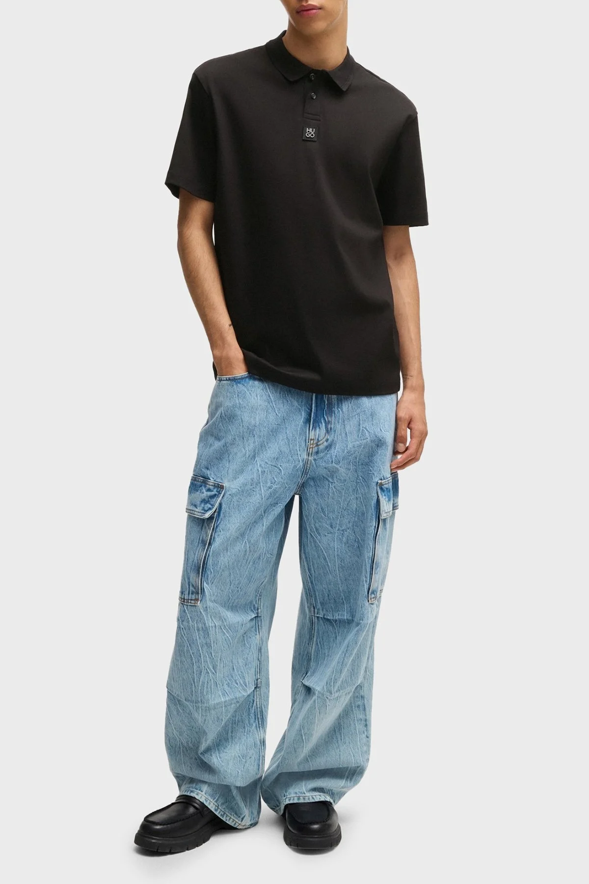 Hugo % 100 Pamuk Regular Fit Düğmeli Erkek Polo Yaka T Shirt 50517638 001 SİYAH - 2