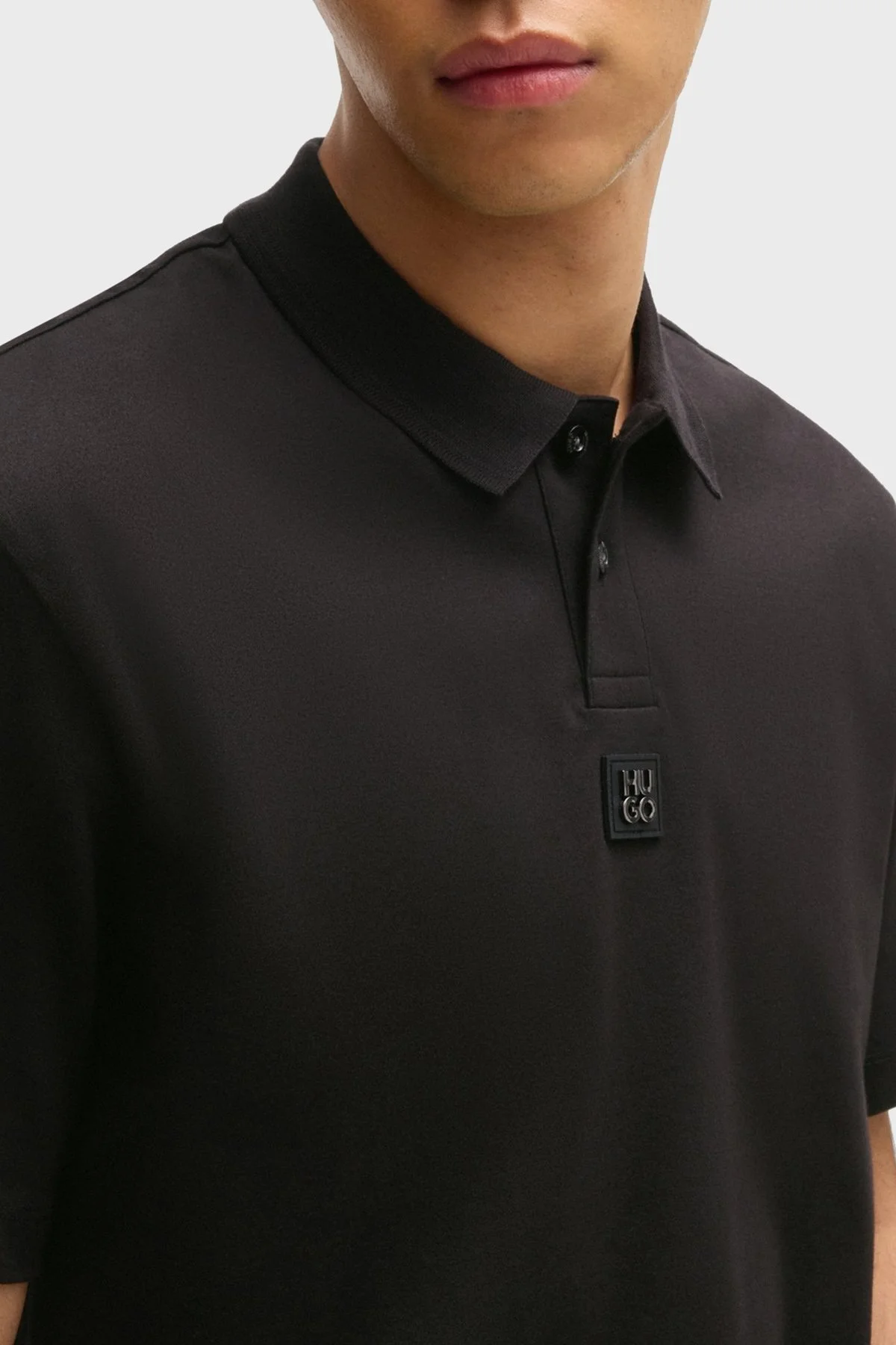 Hugo % 100 Pamuk Regular Fit Düğmeli Erkek Polo Yaka T Shirt 50517638 001 SİYAH - 4