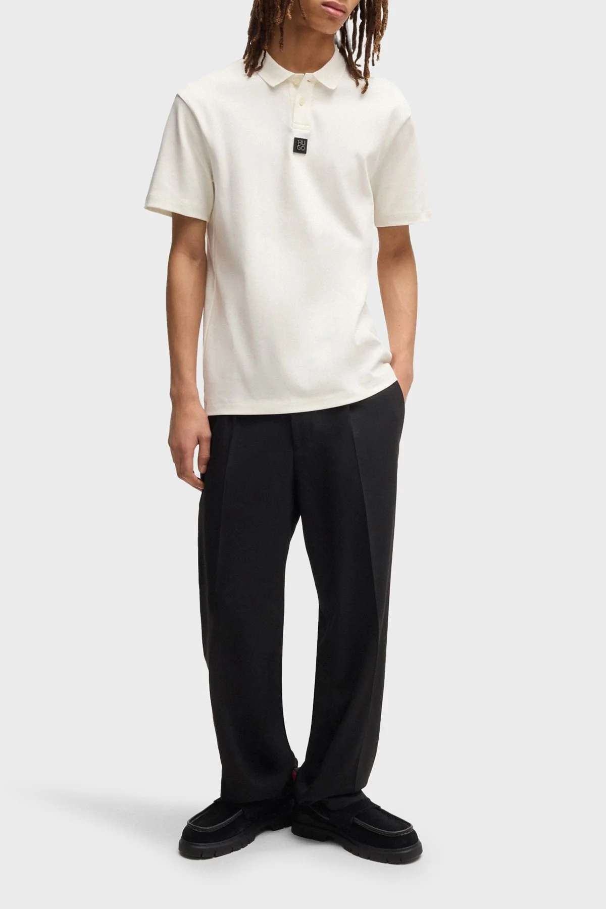 Hugo % 100 Pamuk Regular Fit Düğmeli Erkek Polo Yaka T Shirt 50517638 102 BEYAZ - 2