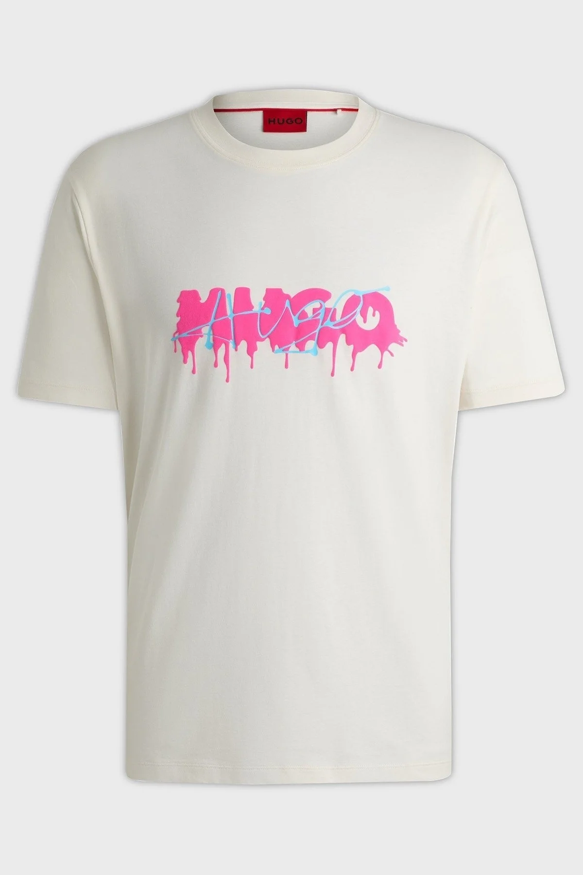 Hugo % 100 Pamuk Regular Fit Efekt Logolu Erkek T Shirt 50515282 121 EKRU - 5