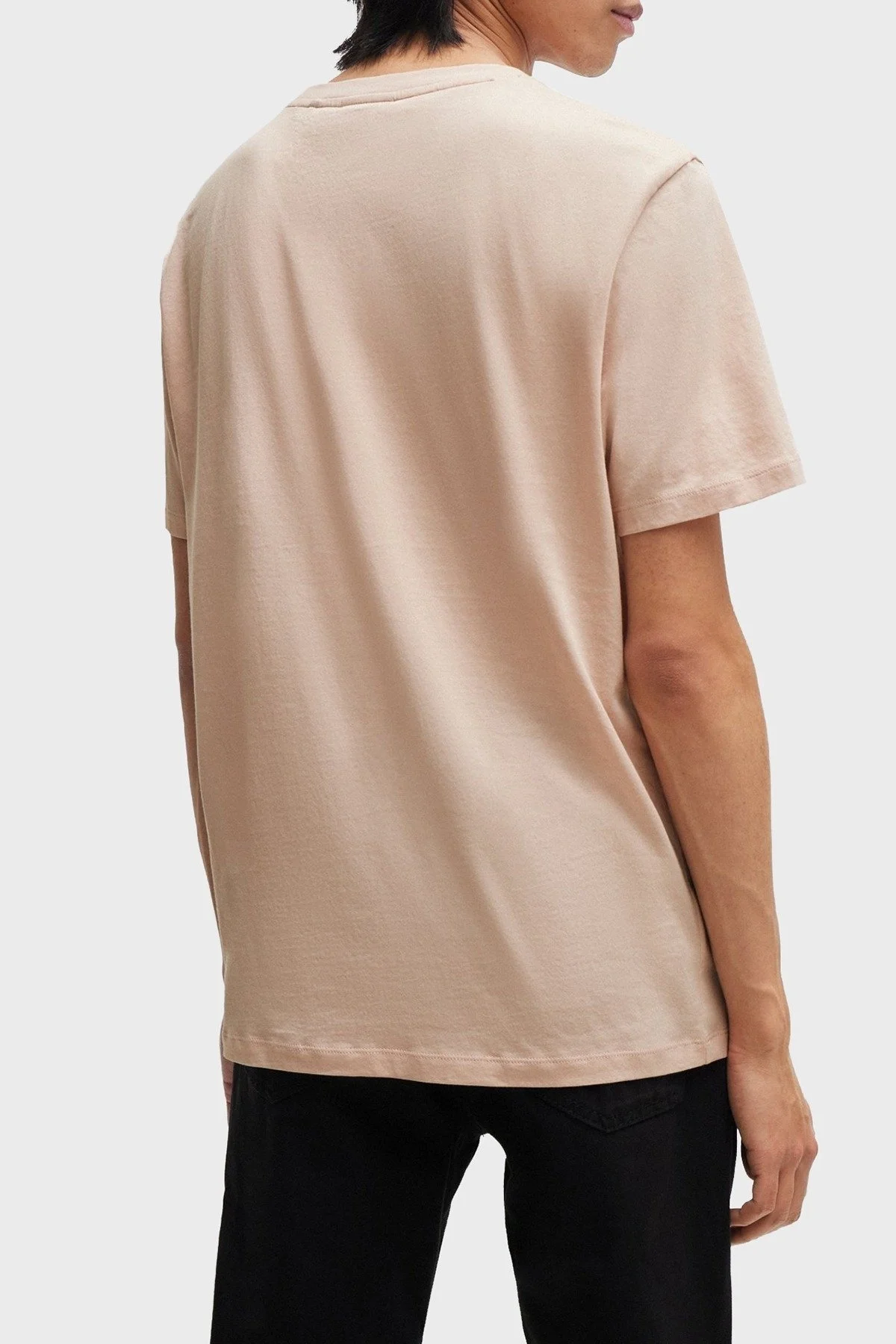Hugo % 100 Pamuk Regular Fit Efekt Logolu Erkek T Shirt 50515282 681 PUDRA - 8