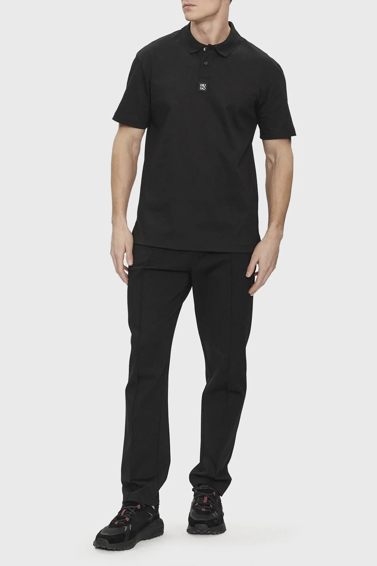 Hugo % 100 Pamuk Regular Fit Erkek Polo Yaka T Shirt 50515269 001 SİYAH - 2