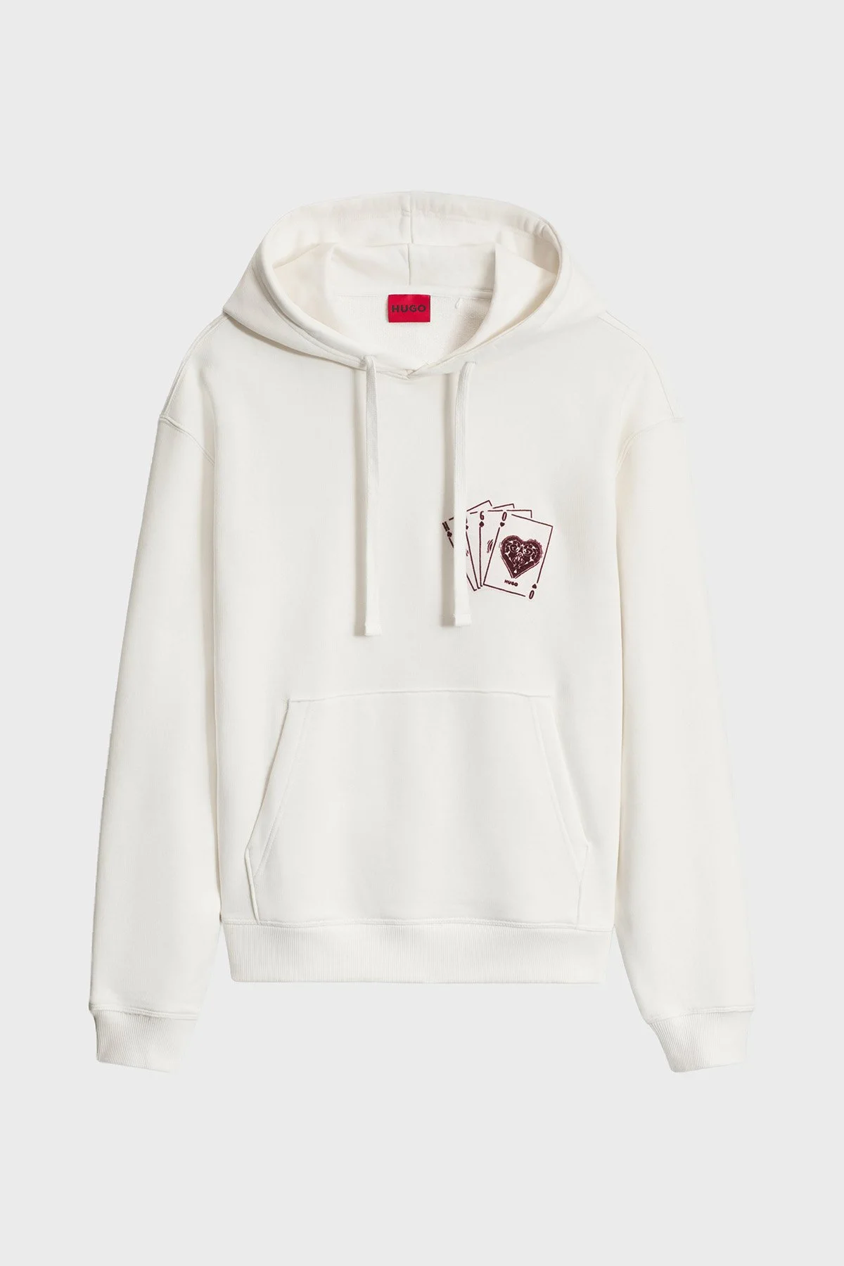 Hugo %100 Pamuk Regular Fit Kapüşonlu Yaka Logo Baskılı Erkek Sweat 50568581 102 Beyaz - 5