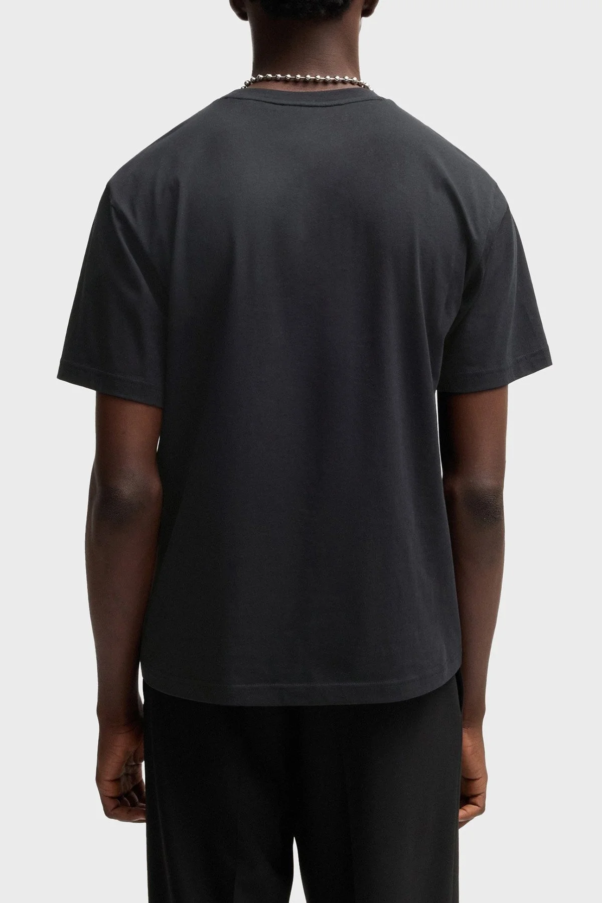 Hugo % 100 Pamuk Relaxed Fit Bisiklet Yaka Baskılı Erkek T Shirt 50537535 001 SİYAH - 4