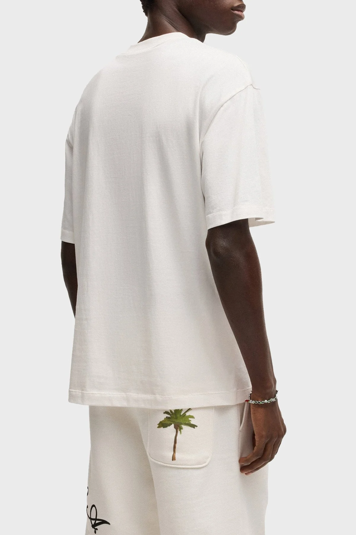 Hugo % 100 Pamuk Relaxed Fit Bisiklet Yaka Baskılı Erkek T Shirt 50538972 102 BEYAZ - 4