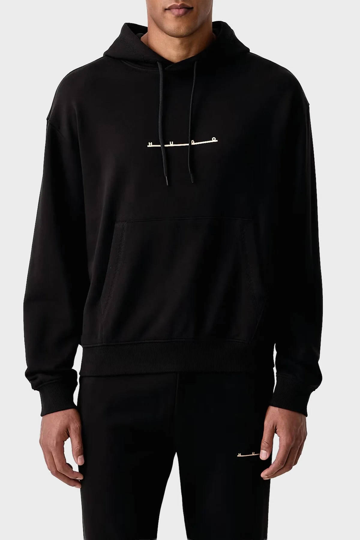 Hugo %100 Pamuk Relaxed Fit Bisiklet Yaka Logo Baskılı Erkek Sweat 50568110 001 Siyah - 1