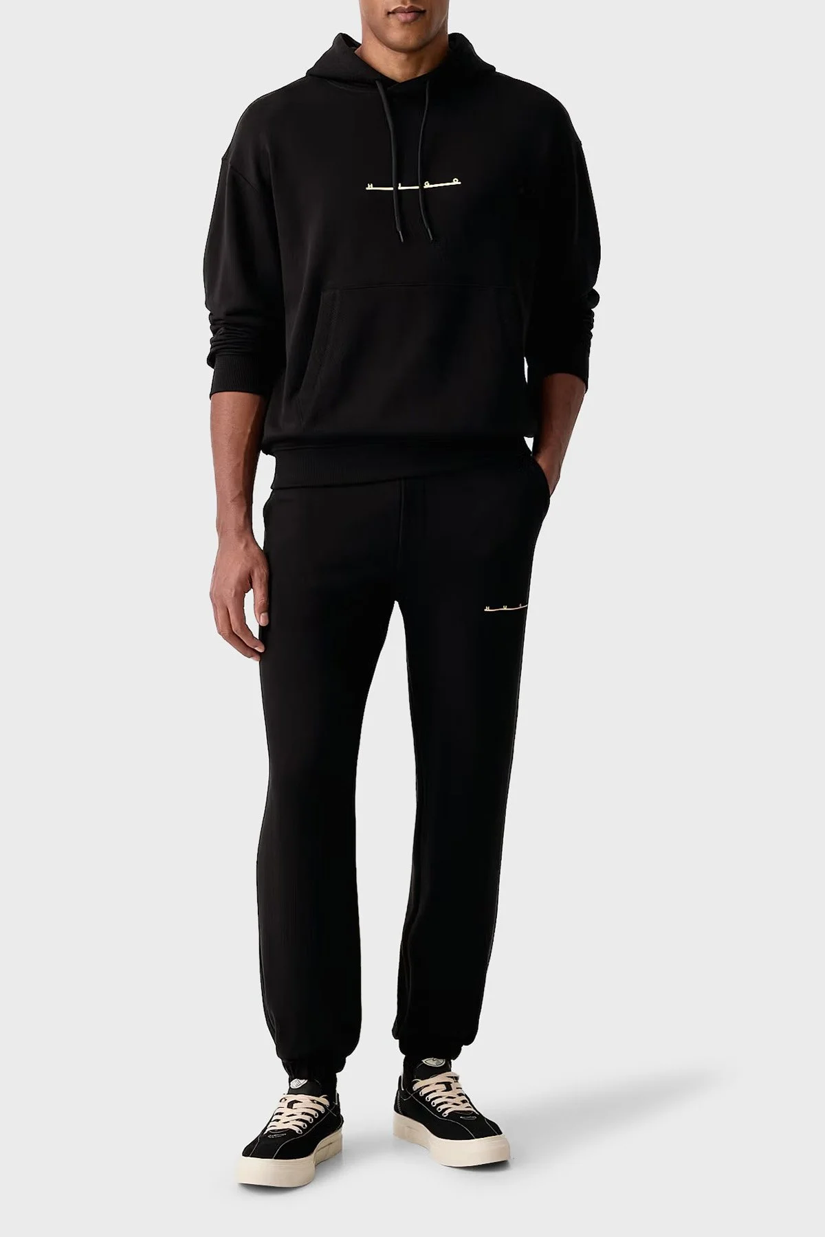 Hugo %100 Pamuk Relaxed Fit Bisiklet Yaka Logo Baskılı Erkek Sweat 50568110 001 Siyah - 2