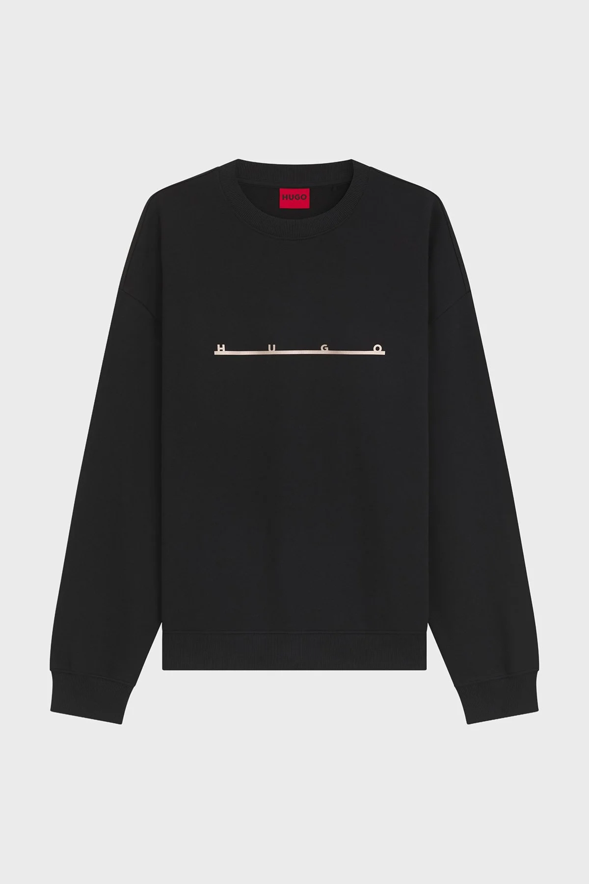 Hugo %100 Pamuk Relaxed Fit Bisiklet Yaka Logo Baskılı Erkek Sweat 50568124 001 Siyah - 5