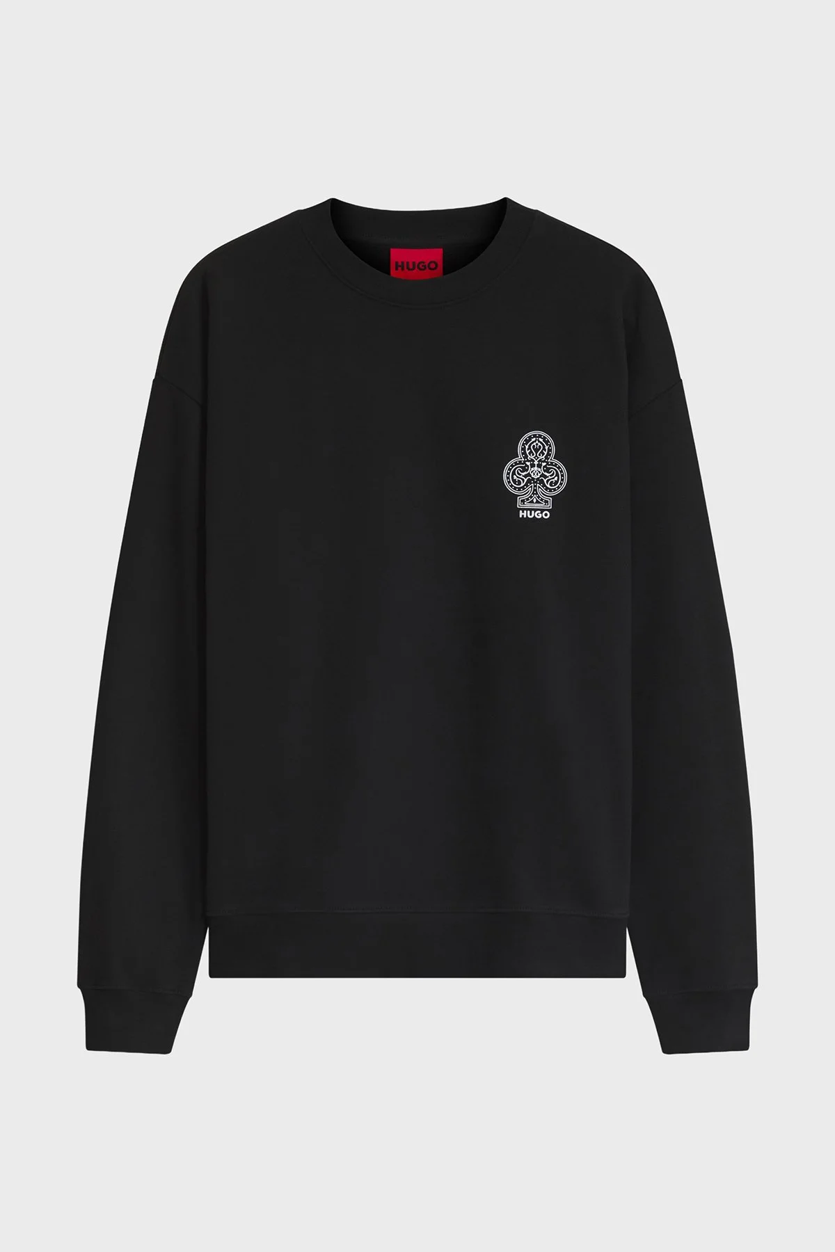 Hugo %100 Pamuk Relaxed Fit Bisiklet Yaka Logo Baskılı Erkek Sweat 50568287 001 Siyah - 5