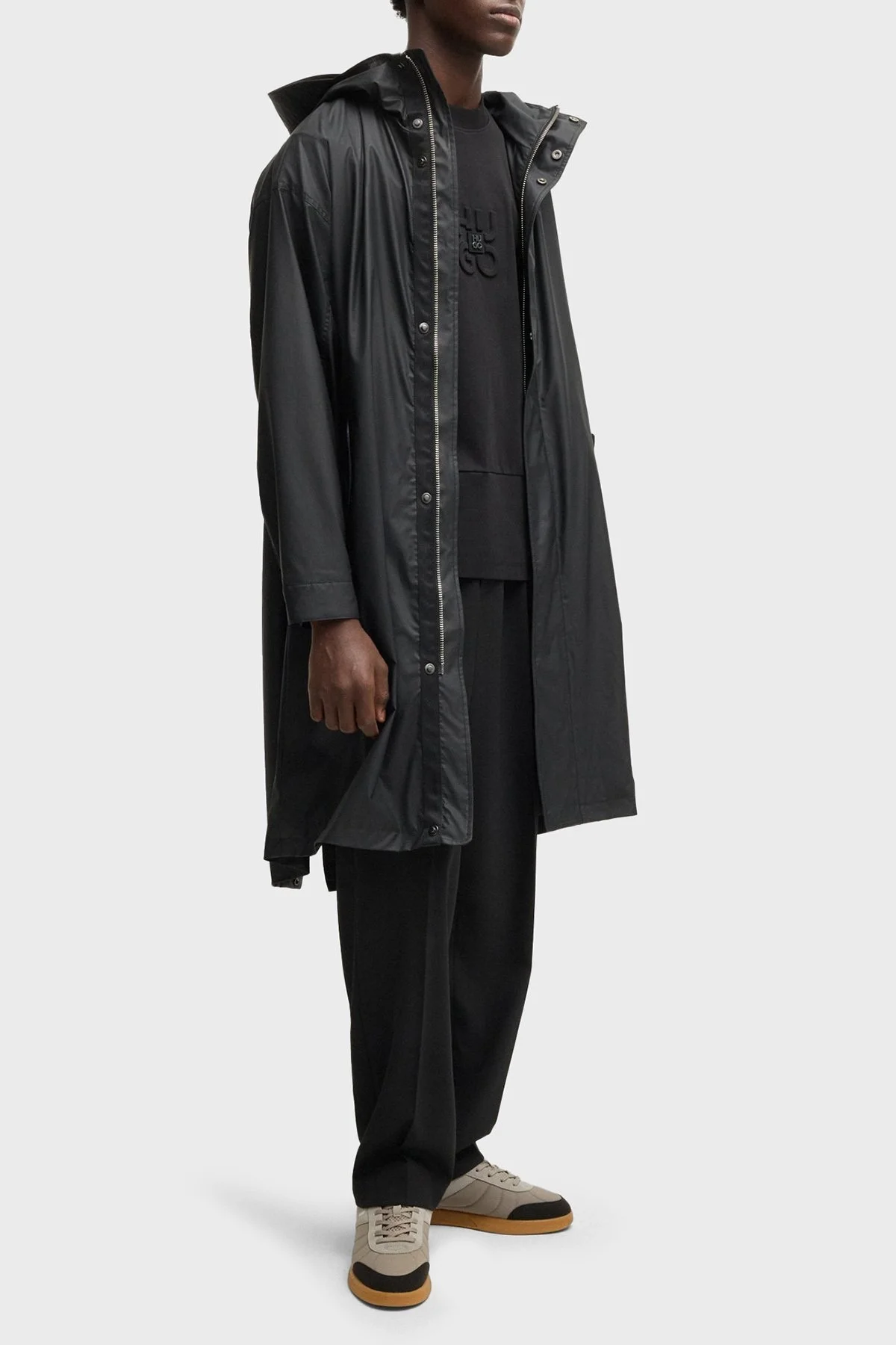 Hugo % 100 Pamuk Relaxed Fit Bisiklet Yaka Logolu Erkek T Shirt 50535499 001 SİYAH - 2