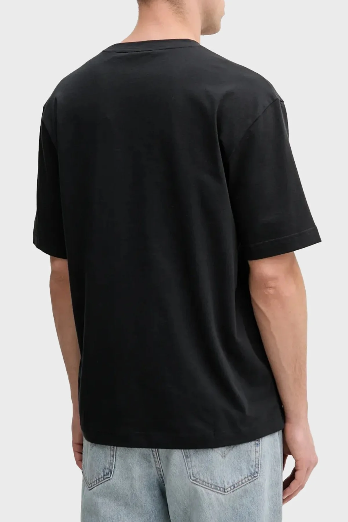 Hugo % 100 Pamuk Relaxed Fit Bisiklet Yaka Logolu Erkek T Shirt 50539052 001 SİYAH - 2