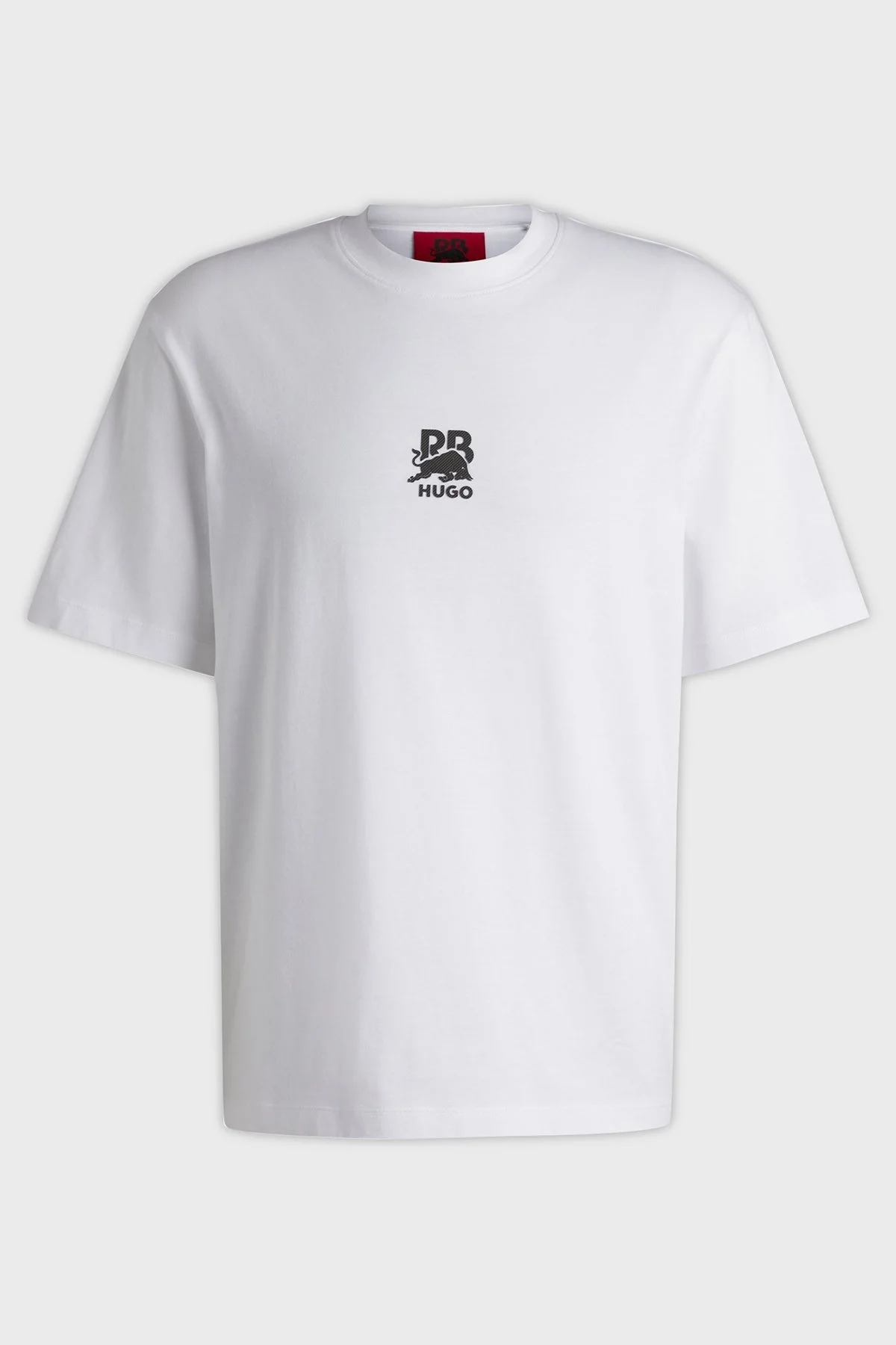 Hugo % 100 Pamuk Relaxed Fit Bisiklet Yaka Logolu Erkek T Shirt 50542766 100 BEYAZ - 5