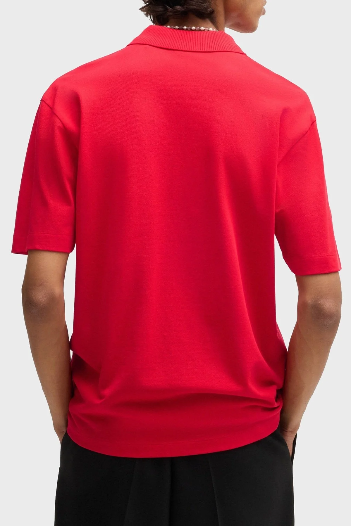 Hugo % 100 Pamuk Relaxed Fit Düğmeli Erkek Polo Yaka T Shirt 50493206 694 KIRMIZI - 3