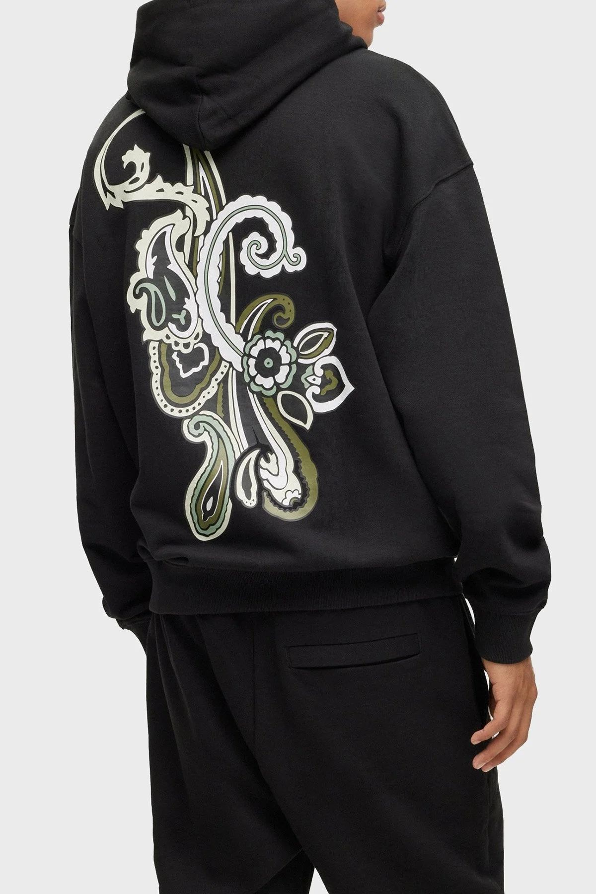 Hugo % 100 Pamuk Relaxed Fit Kanguru Cepli Kapüşonlu Erkek Sweat 50494559 001 SİYAH - 8