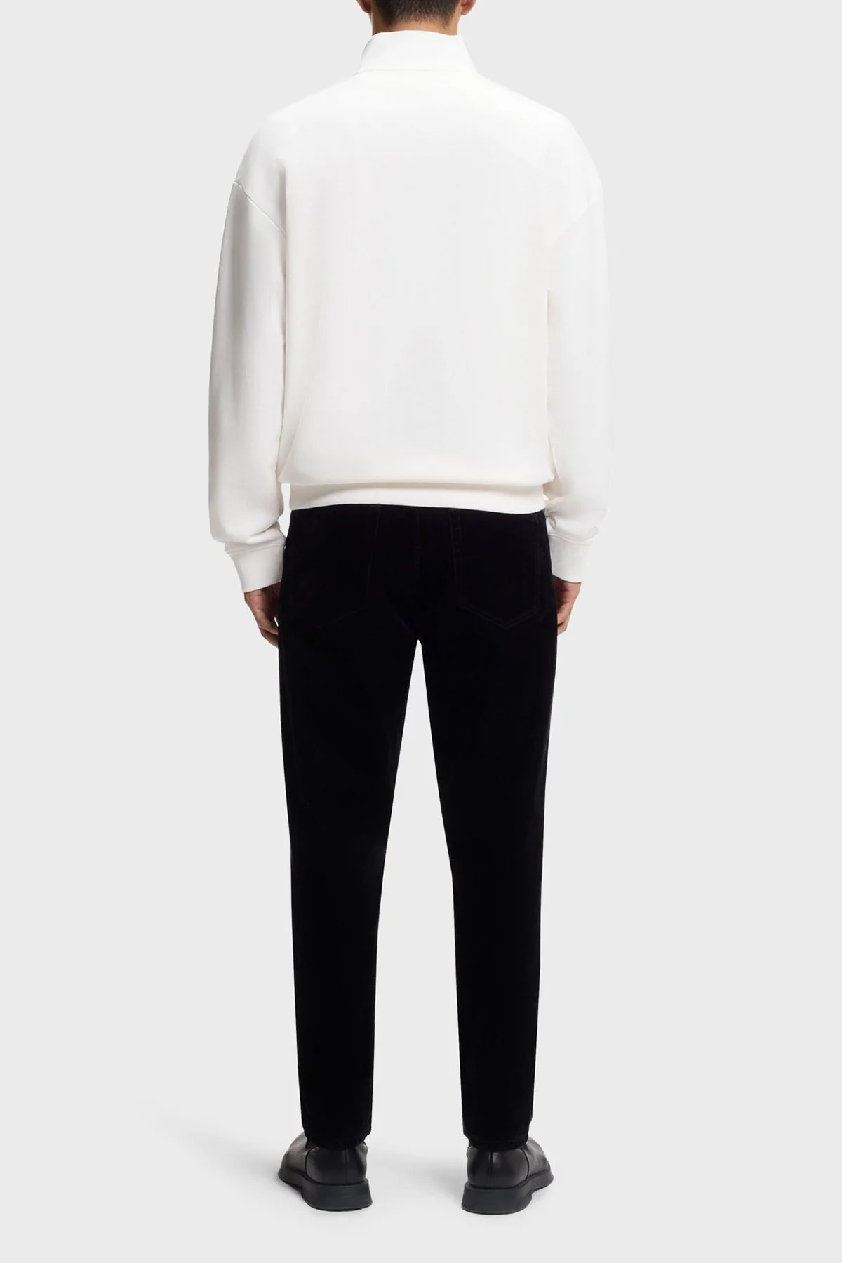 Hugo % 100 Pamuk Relaxed Fit Yarım Fermuarlı Dik Yaka Erkek Sweat 50525881 102 BEYAZ - 3