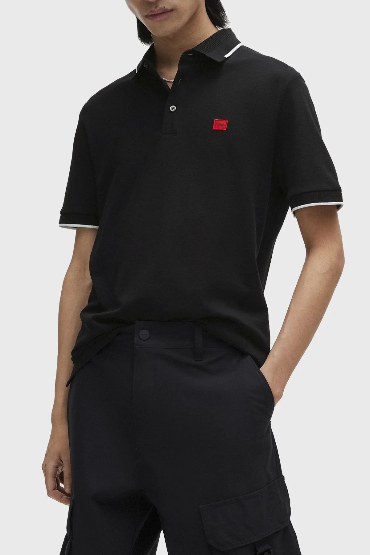 Hugo % 100 Pamuk Slim Fit Erkek Polo Yaka T Shirt 50490775 002 SİYAH - 1
