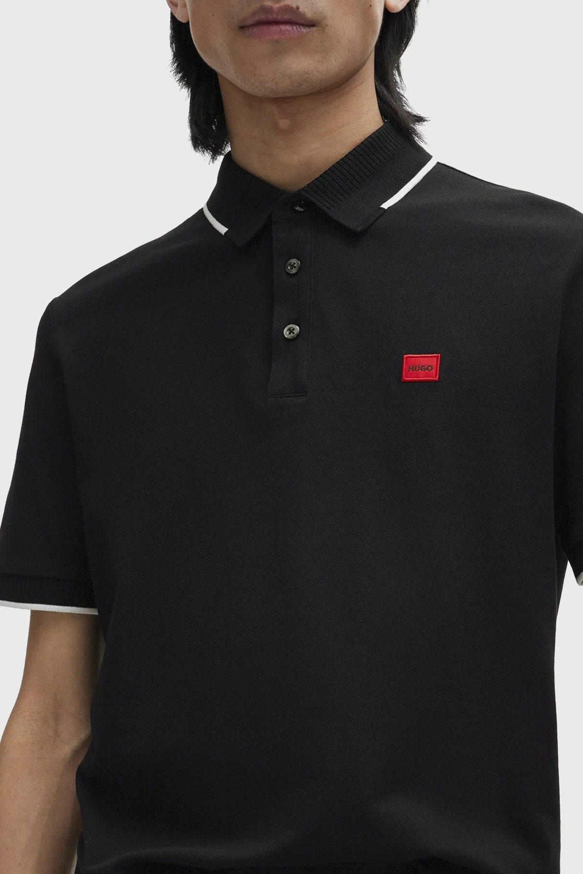 Hugo % 100 Pamuk Slim Fit Erkek Polo Yaka T Shirt 50490775 002 SİYAH - 3
