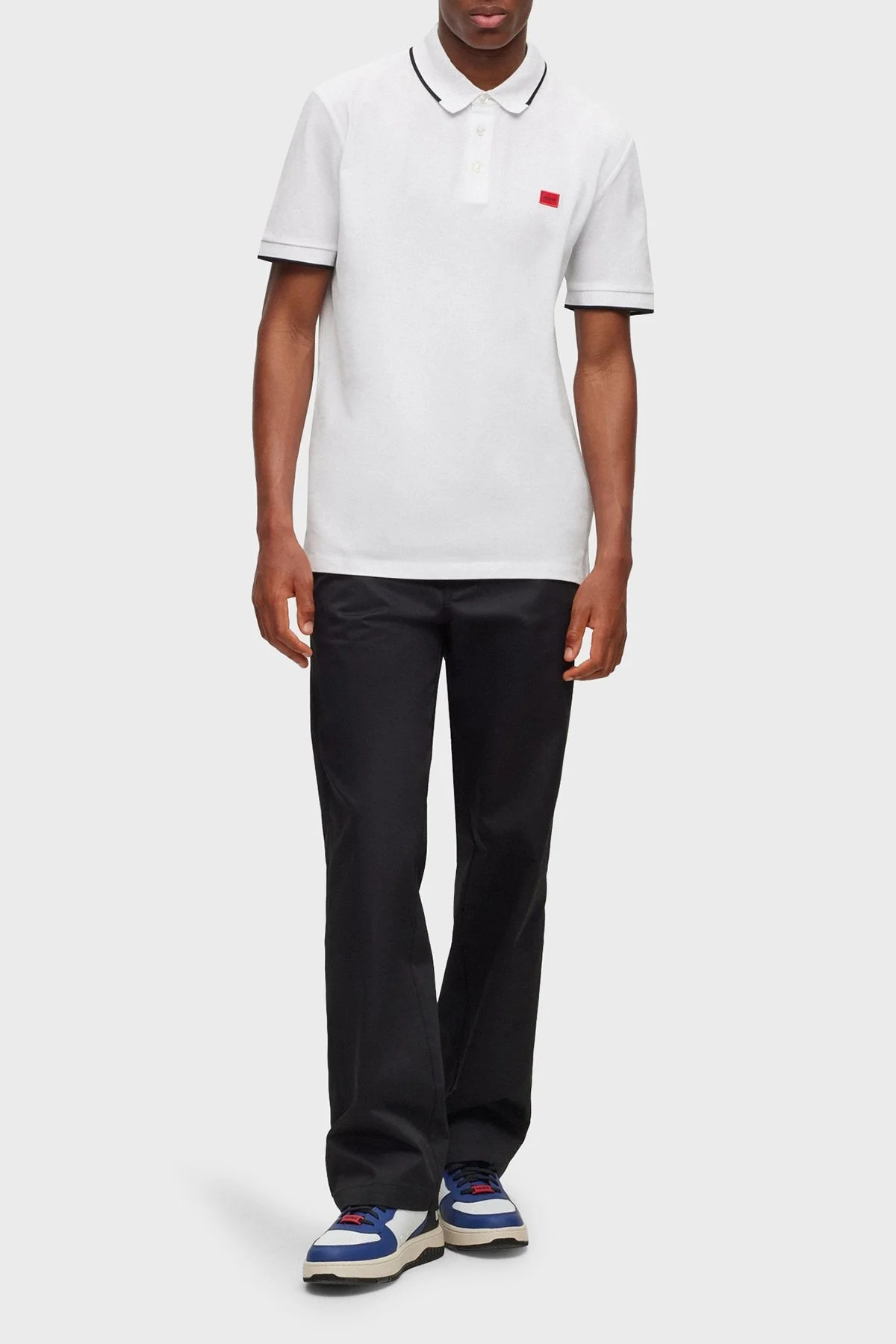 Hugo % 100 Pamuk Slim Fit Erkek Polo Yaka T Shirt 50490775 120 BEYAZ - 2