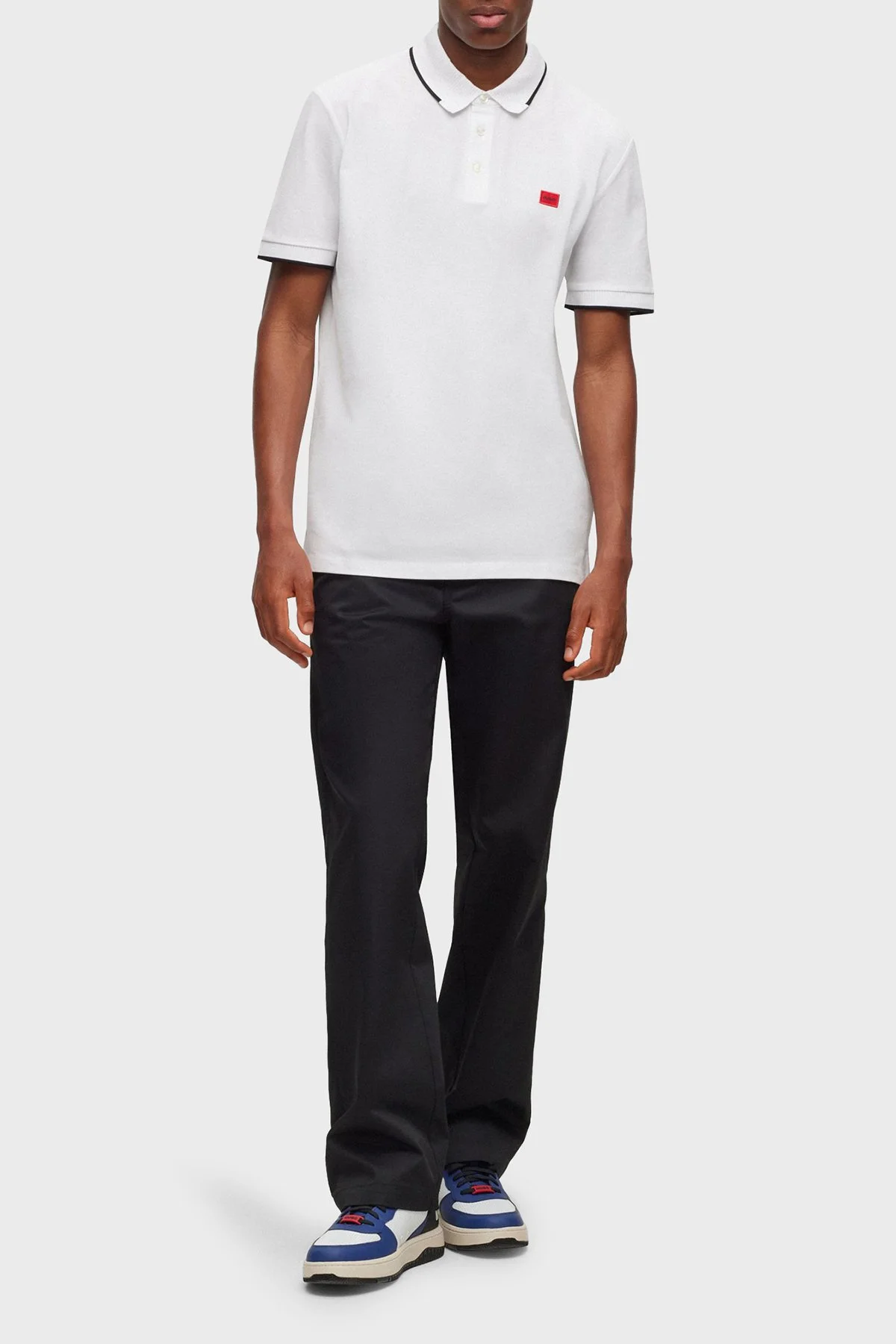 Hugo % 100 Pamuk Slim Fit Erkek Polo Yaka T Shirt 50490775 120 BEYAZ - 2