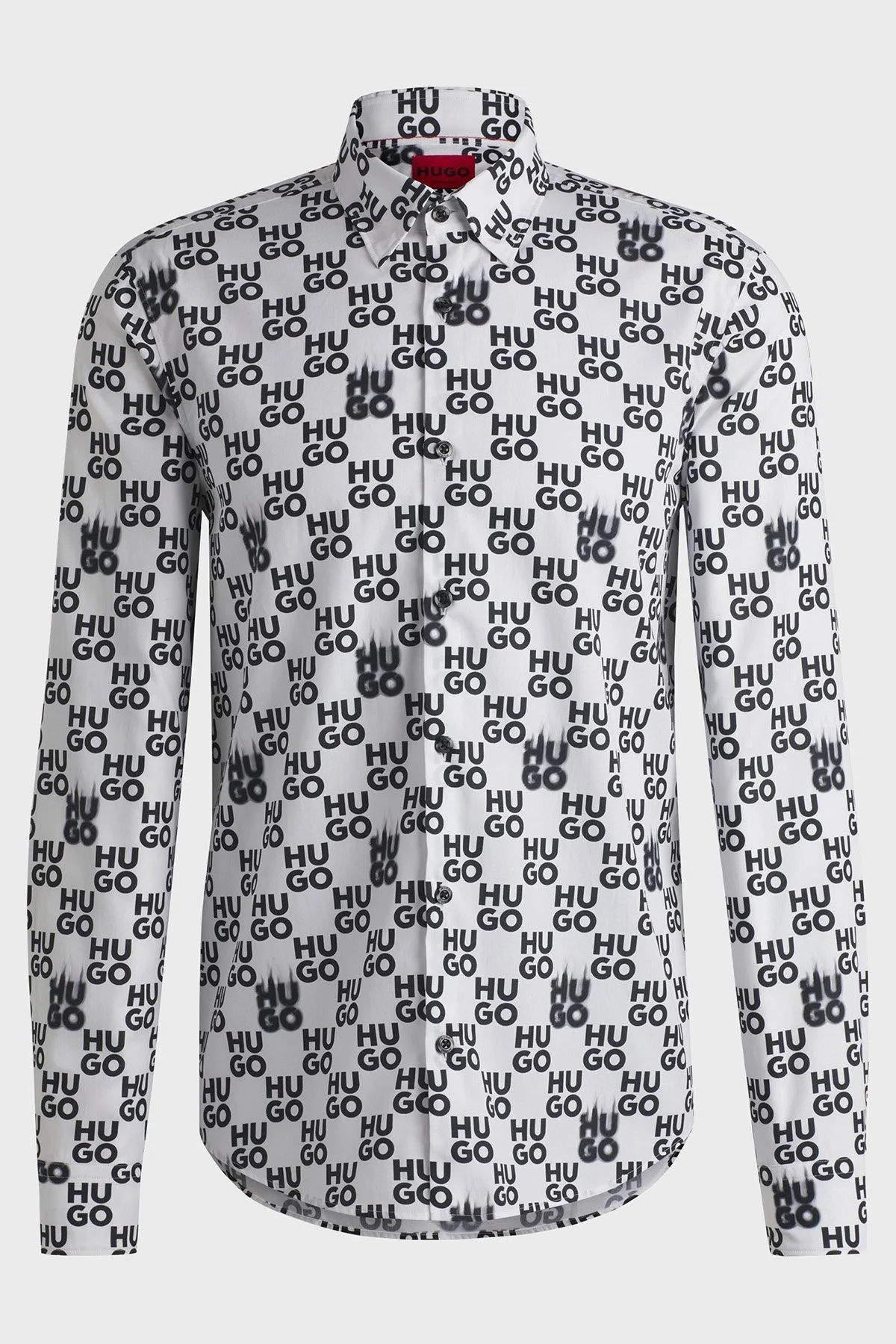 Hugo % 100 Pamuk Slim Fit Tamamı Logolu Erkek Gömlek 50534257 199 SİYAH-BEYAZ - 6