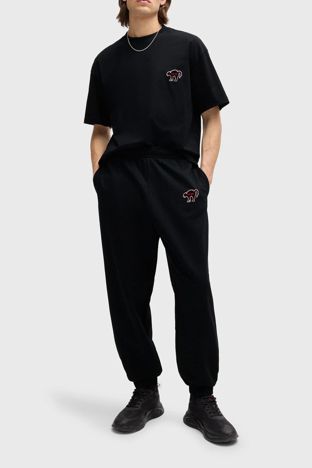 Hugo % 100 Pamuklu Regular Fit Erkek T Shirt 50518963 001 SİYAH - 8