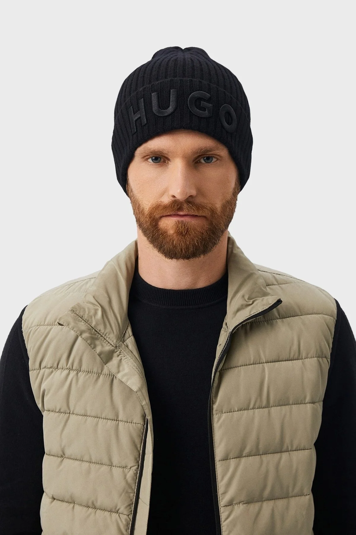 Hugo % 100 Yün Nakış Logo İşlemeli Örme Erkek Bere 50495778 001 SİYAH - 2