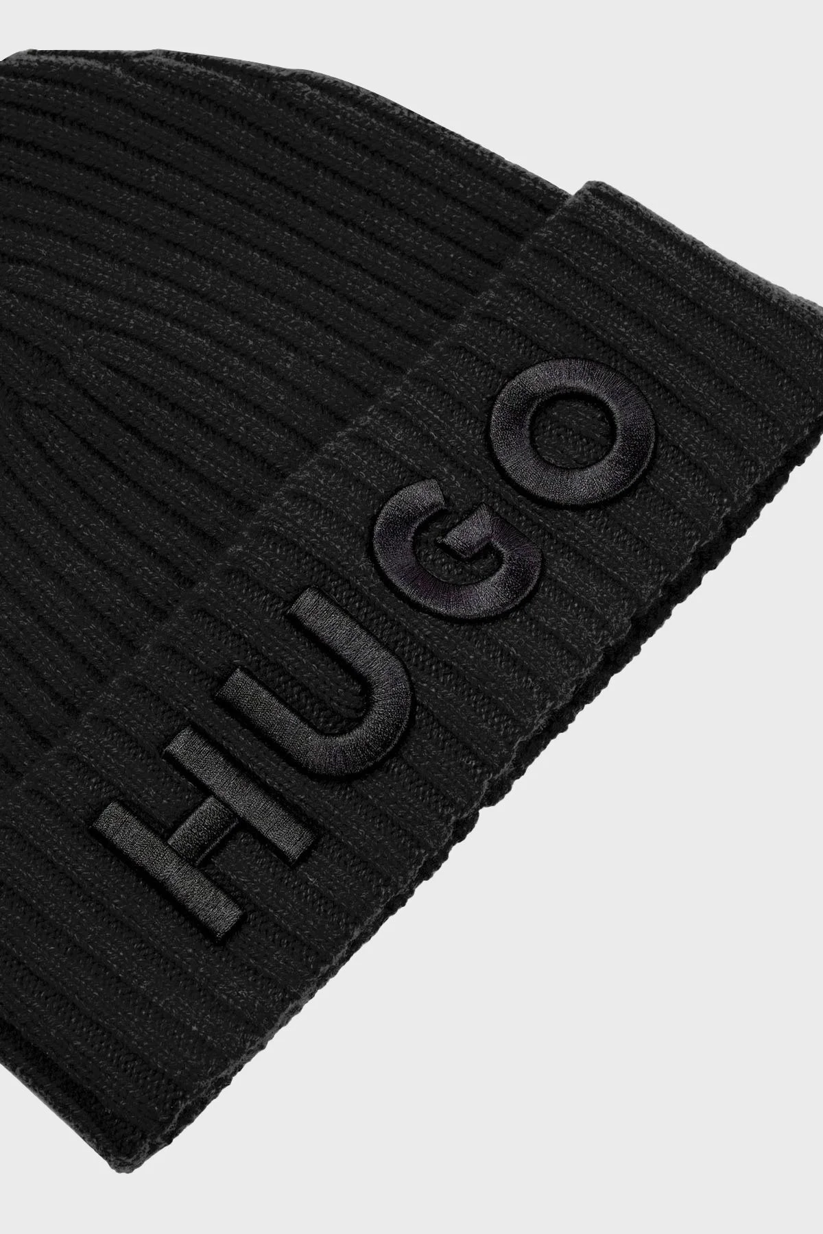 Hugo % 100 Yün Nakış Logo İşlemeli Örme Erkek Bere 50495778 001 SİYAH - 5