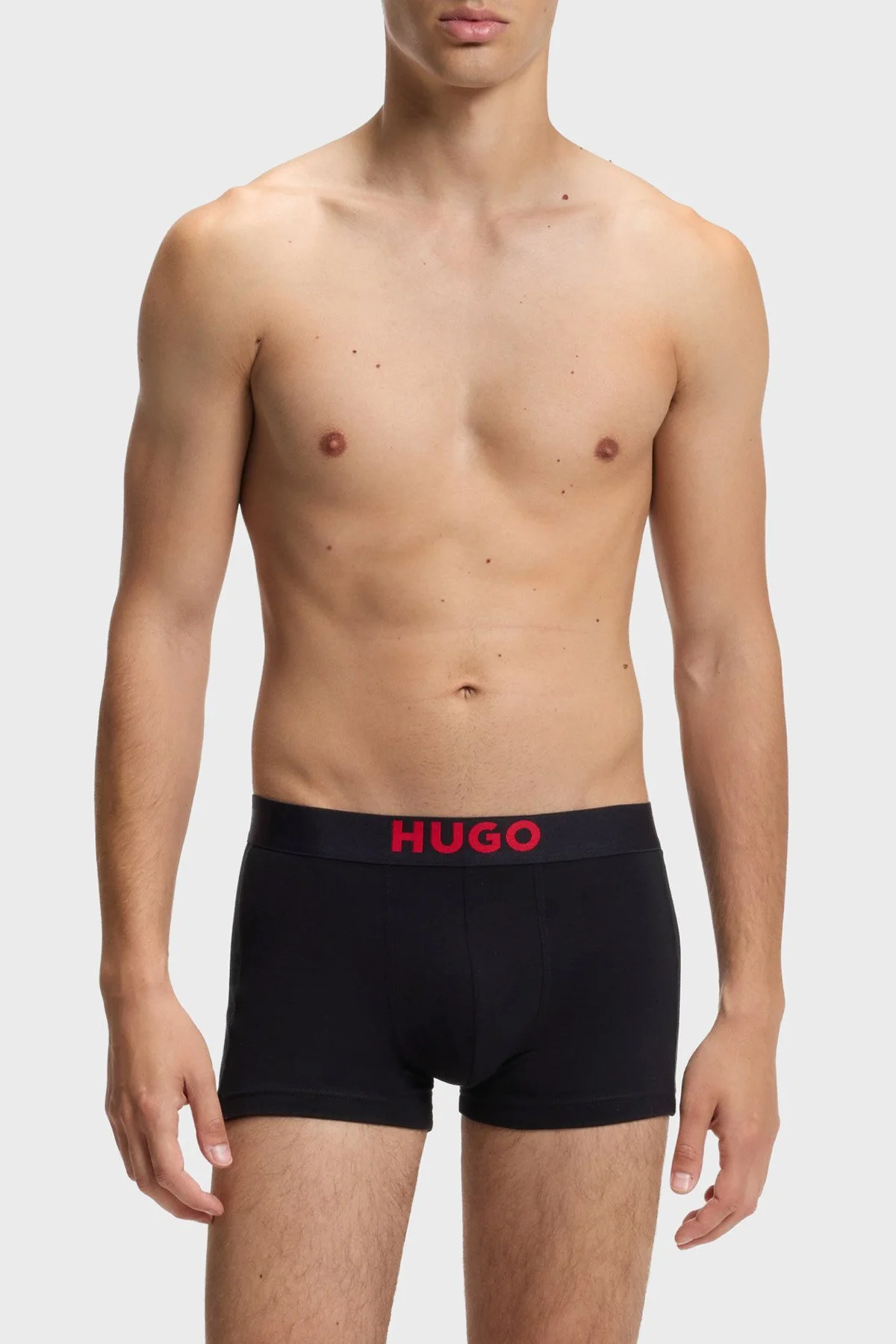 Hugo 3 Pack Yıldız Desenli Logolu Erkek Boxer 50549140 641 Siyah - 3